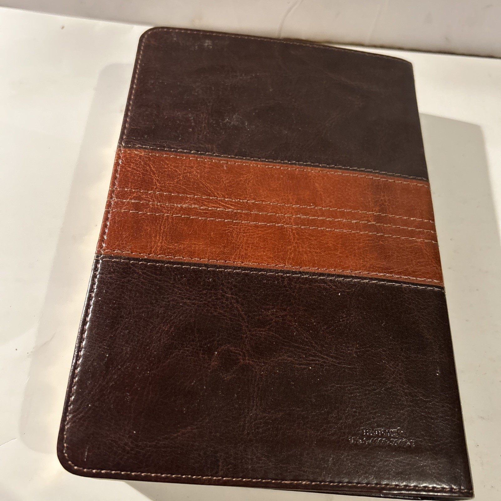 ESV Personal Reference Holy Bible Brown Tan Tru-Tone Single Column Side Ref.