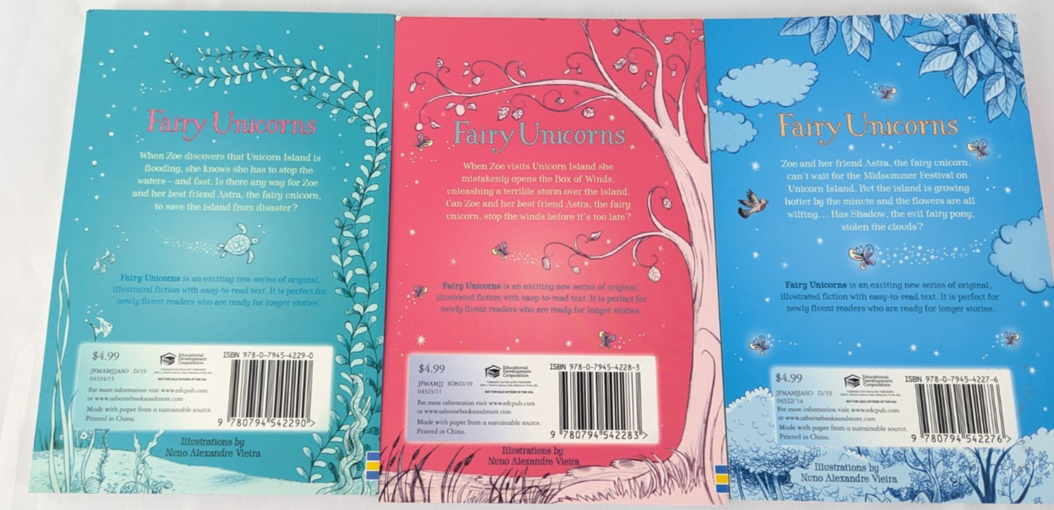 Fairy Unicorns Series Paperback Books Lot (3) –Zanna Davidson