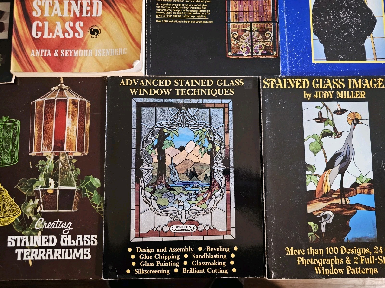 Vintage Stained Glass Book Lot Pattern Instruction Craft Terrarium Books