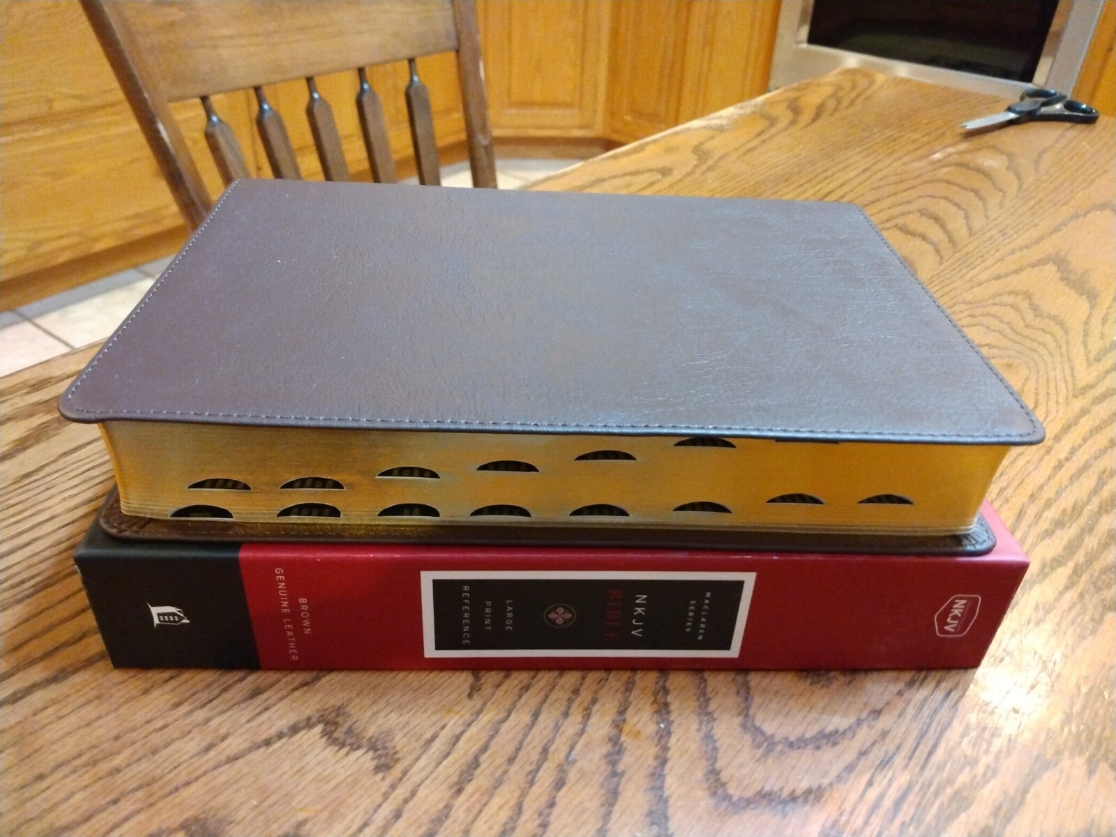 NKJV Maclaren Bible Brown Genuine Leather LARGE PRINT Reference Thumb Indexed