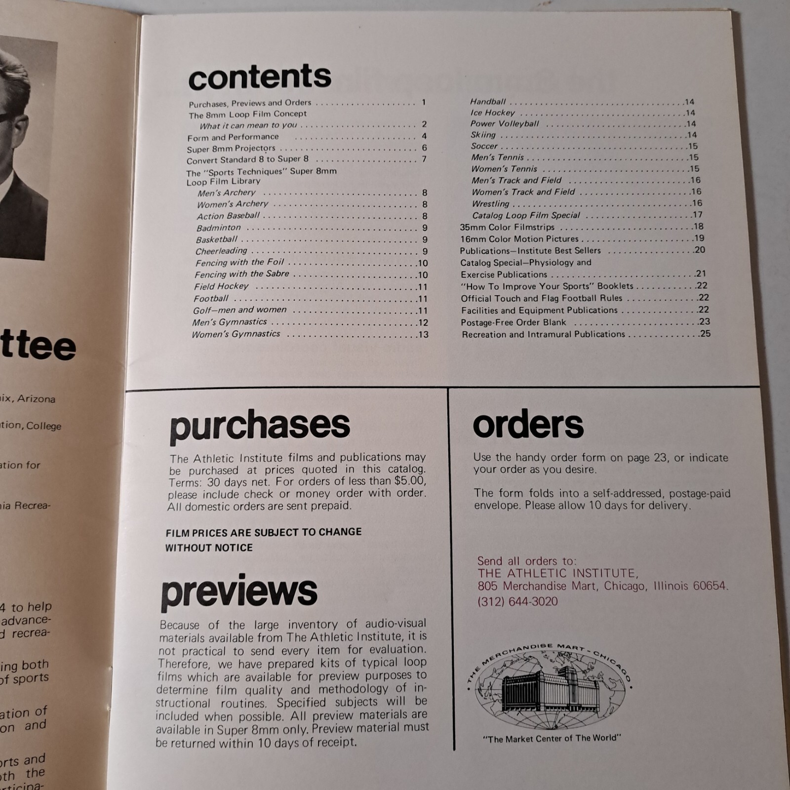 Athletic Institute Chicago 1971 Catalog Audio Visual Instructional Aids Sports