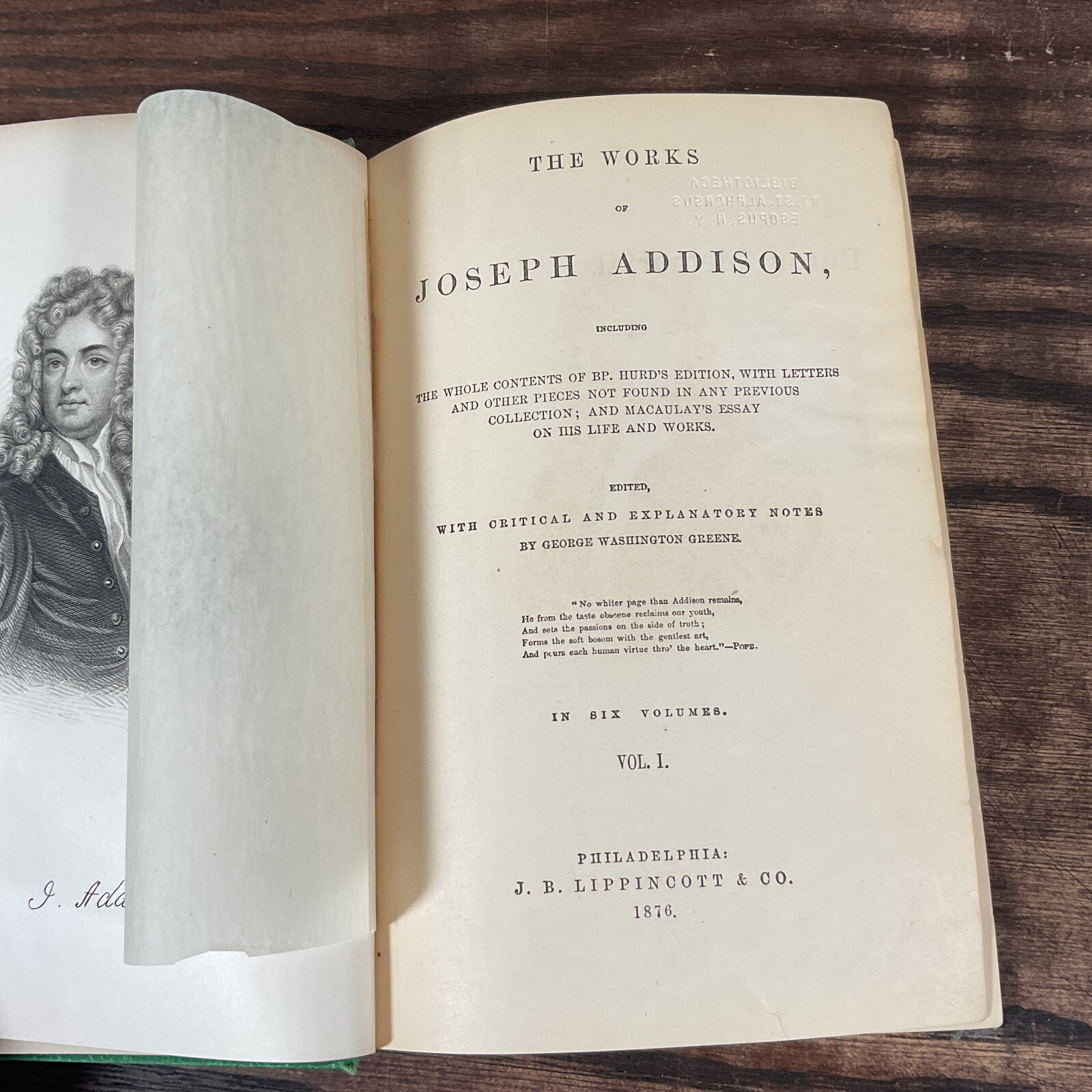 Addison’s Works Six Volume Set By Addison, Joseph