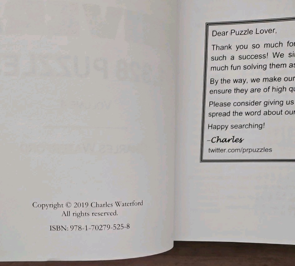 THE BIGGEST WORD SEARCH BOOK IN THE UNIVERSE #4 By Charles Waterford 1328 Puzzle