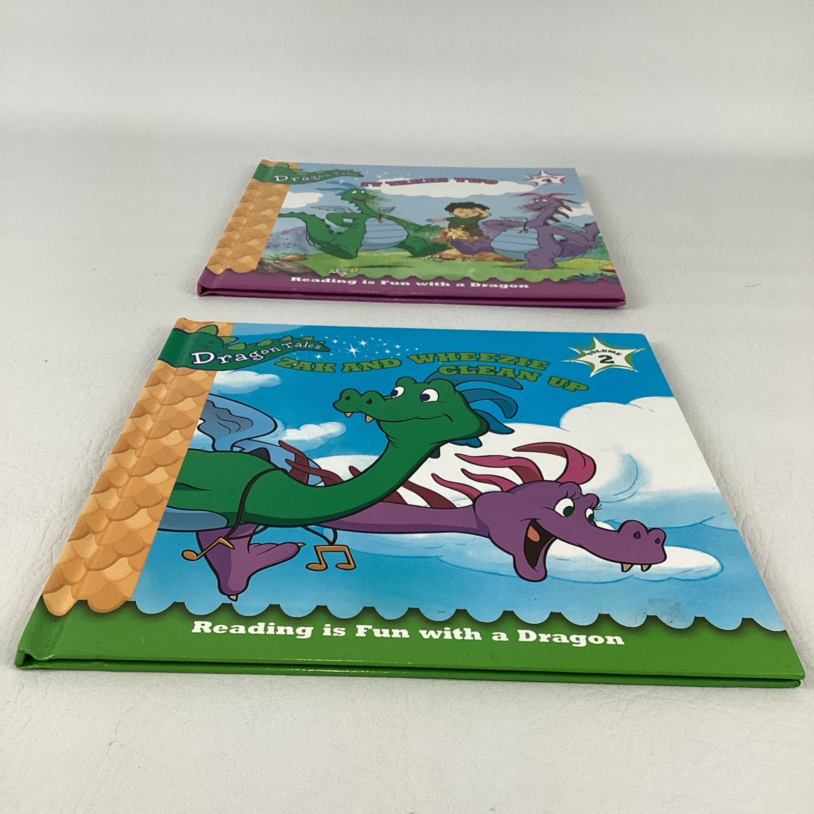 Dragon Tales Hardcover Books Zak Wheezie Clean Up It Takes Two Vintage 2004