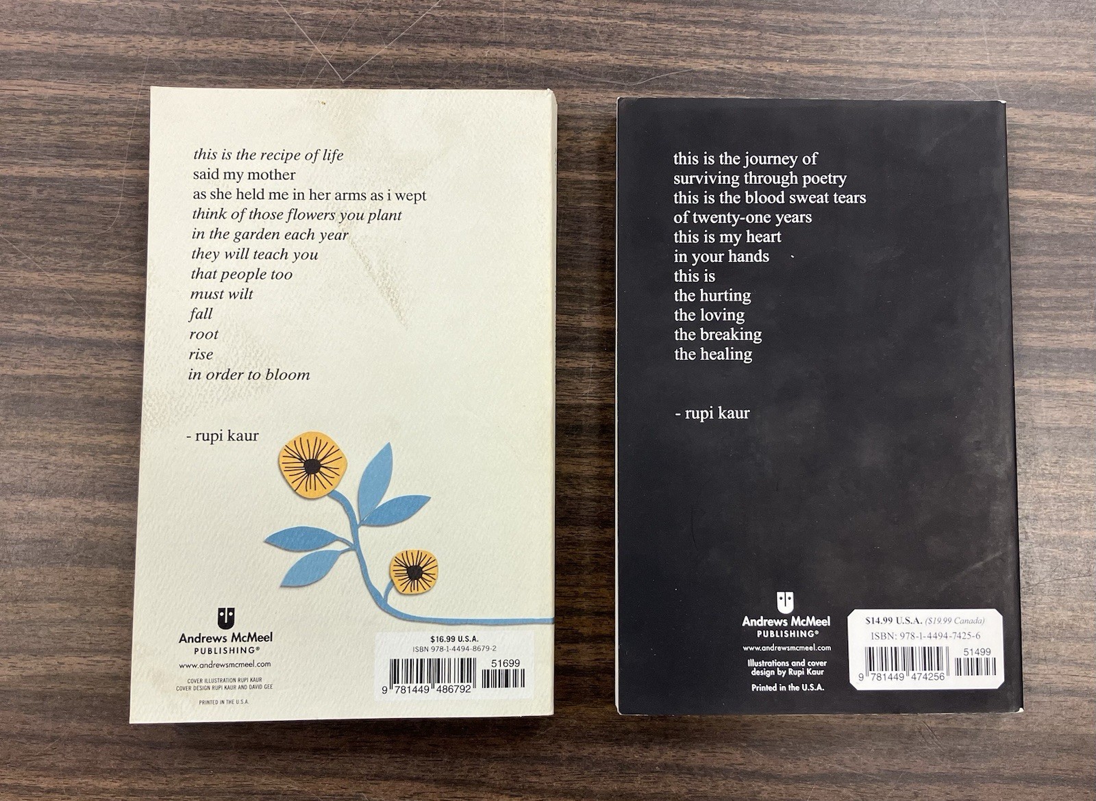 Rupi Kaur Collection 2 Book Set Lot Milk & Honey, The Sun and Her Flowers