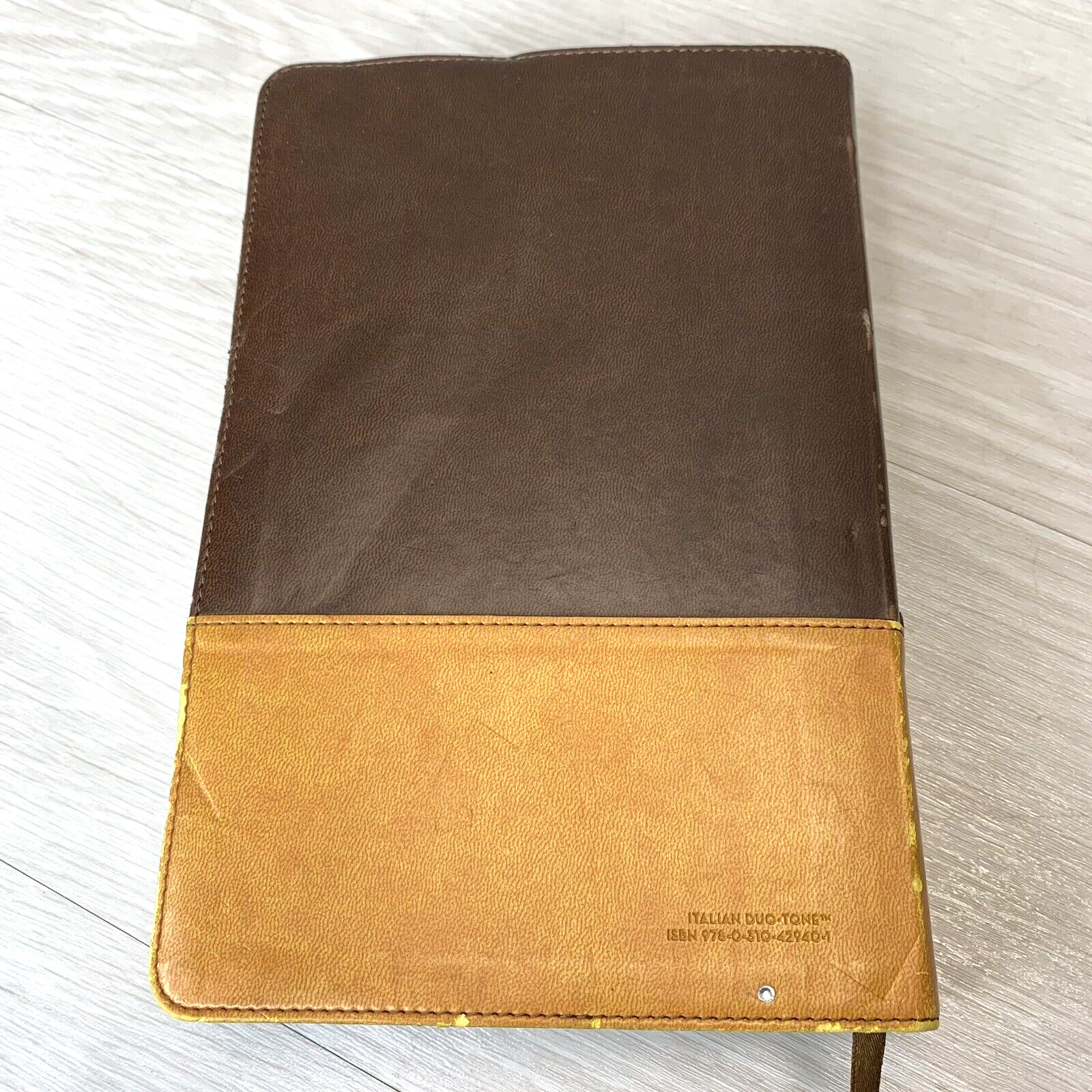NIV Holy Bible Large Print Chocolate/Amber Duo Tone Brown Leather Cover