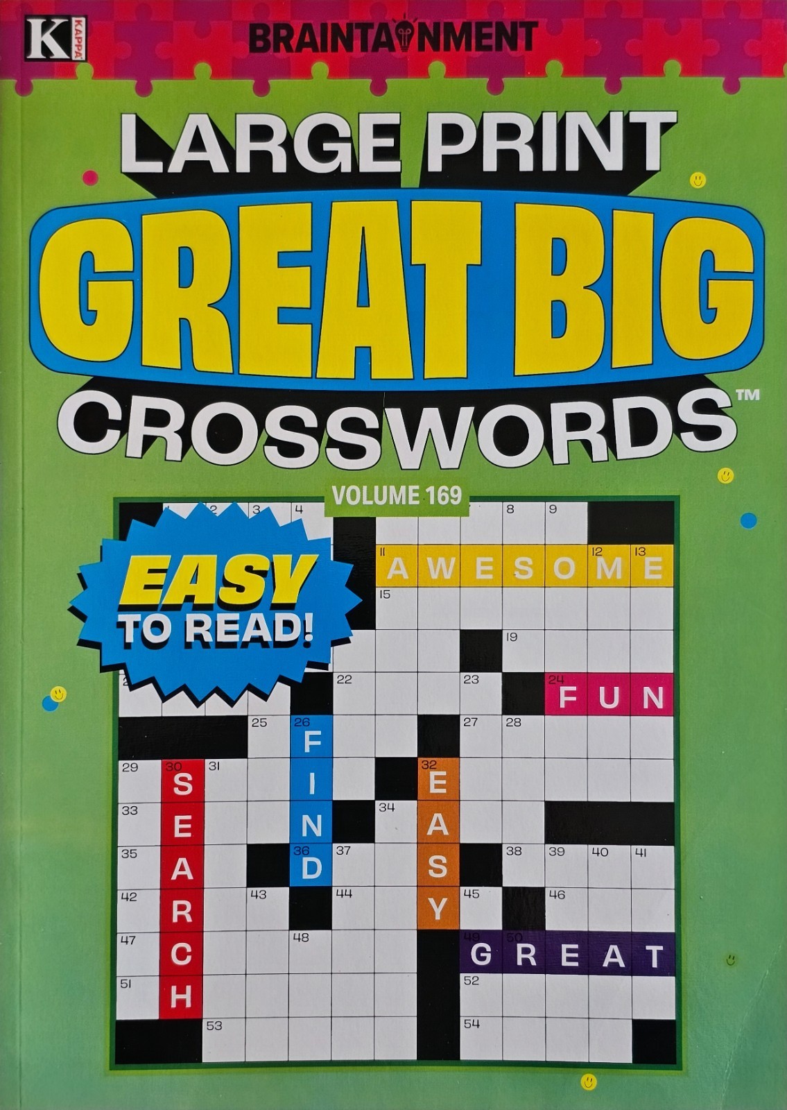 New 4 Large Print Great Big Crosswords Kappa Puzzle Books Vol# 169-172 Fun Hobby