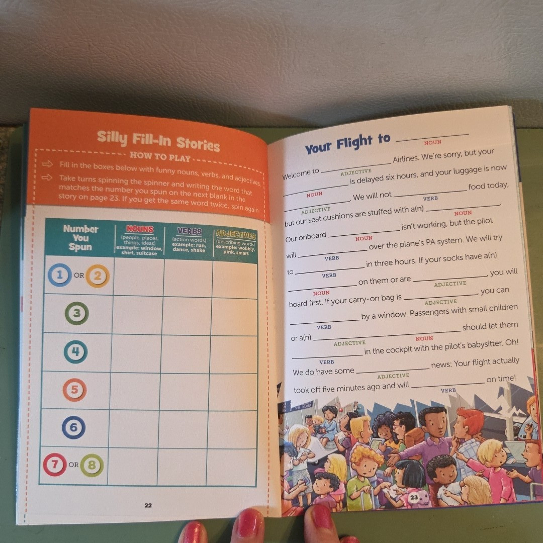 Highlights Travel Games 20+ Family Game Fun To Go Paperback Game Spinner