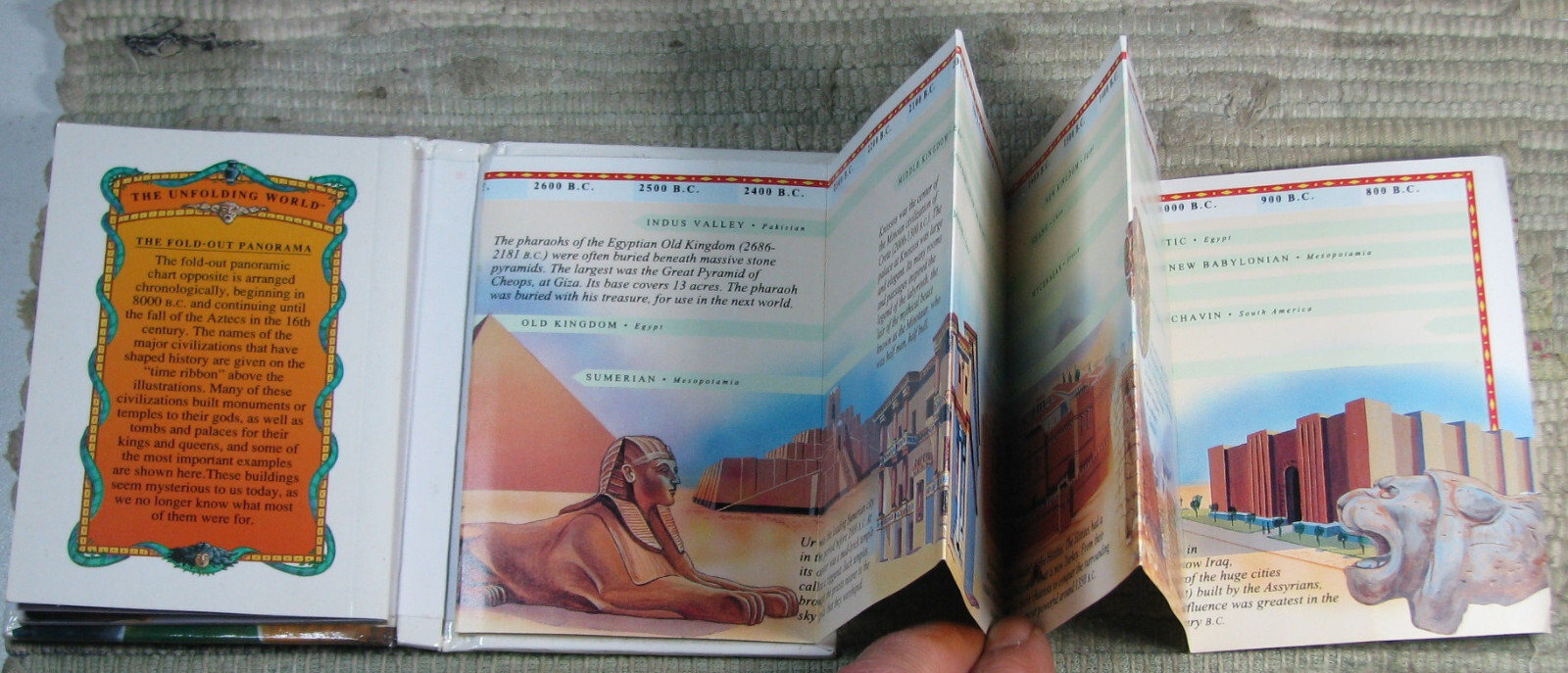 The Unfolding World MYSTERIOUS PLACES 1993 First Edition Mini Hardcover Foldout