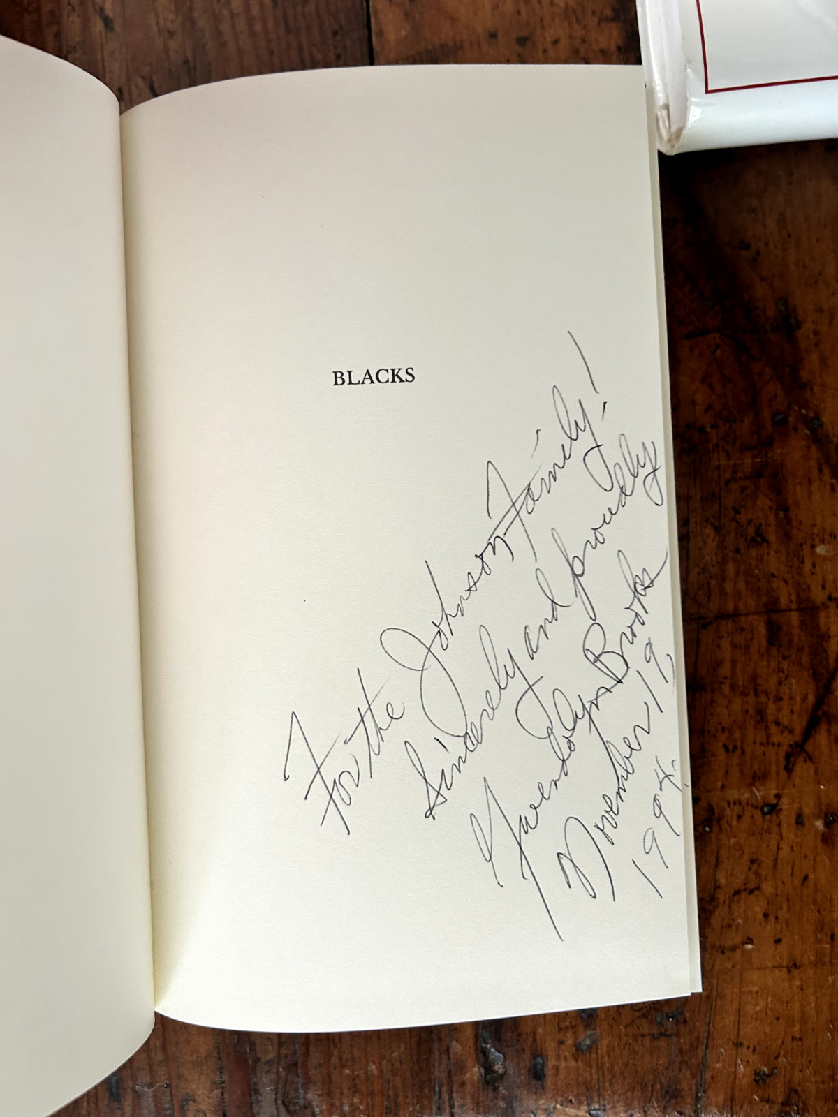 SIGNED/INSCRIBED! Blacks by Gwendolyn Brooks (1991, Hardcover, Dust Jacket)