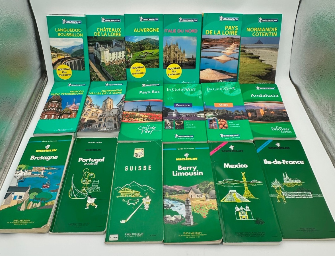 Lot of 40 Michelin Green Tourist Guide Books Vintage Europe & North America