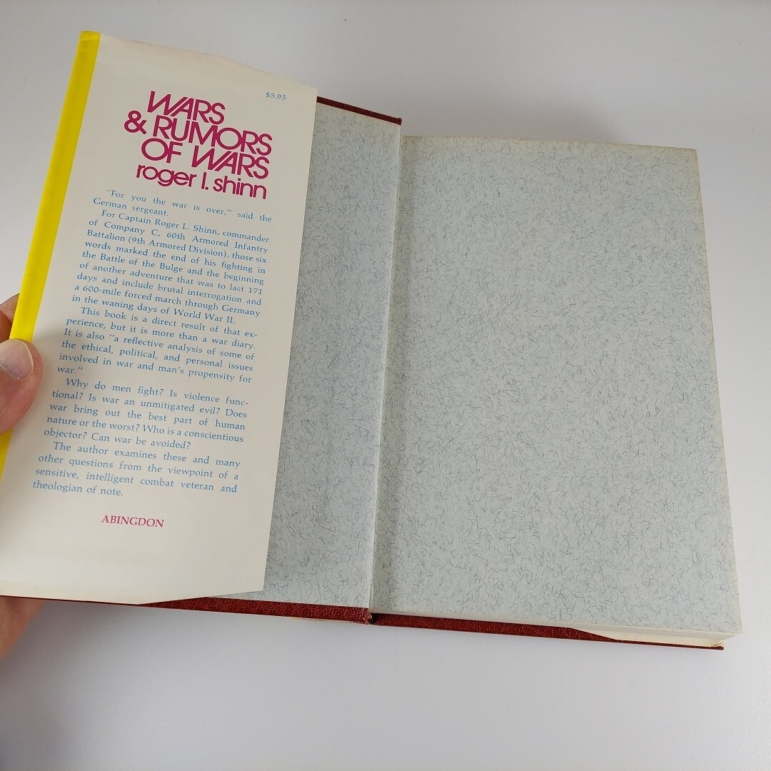 Wars and Rumors of Wars by Roger L. Shinn 1972 Abingdon Press HCDJ