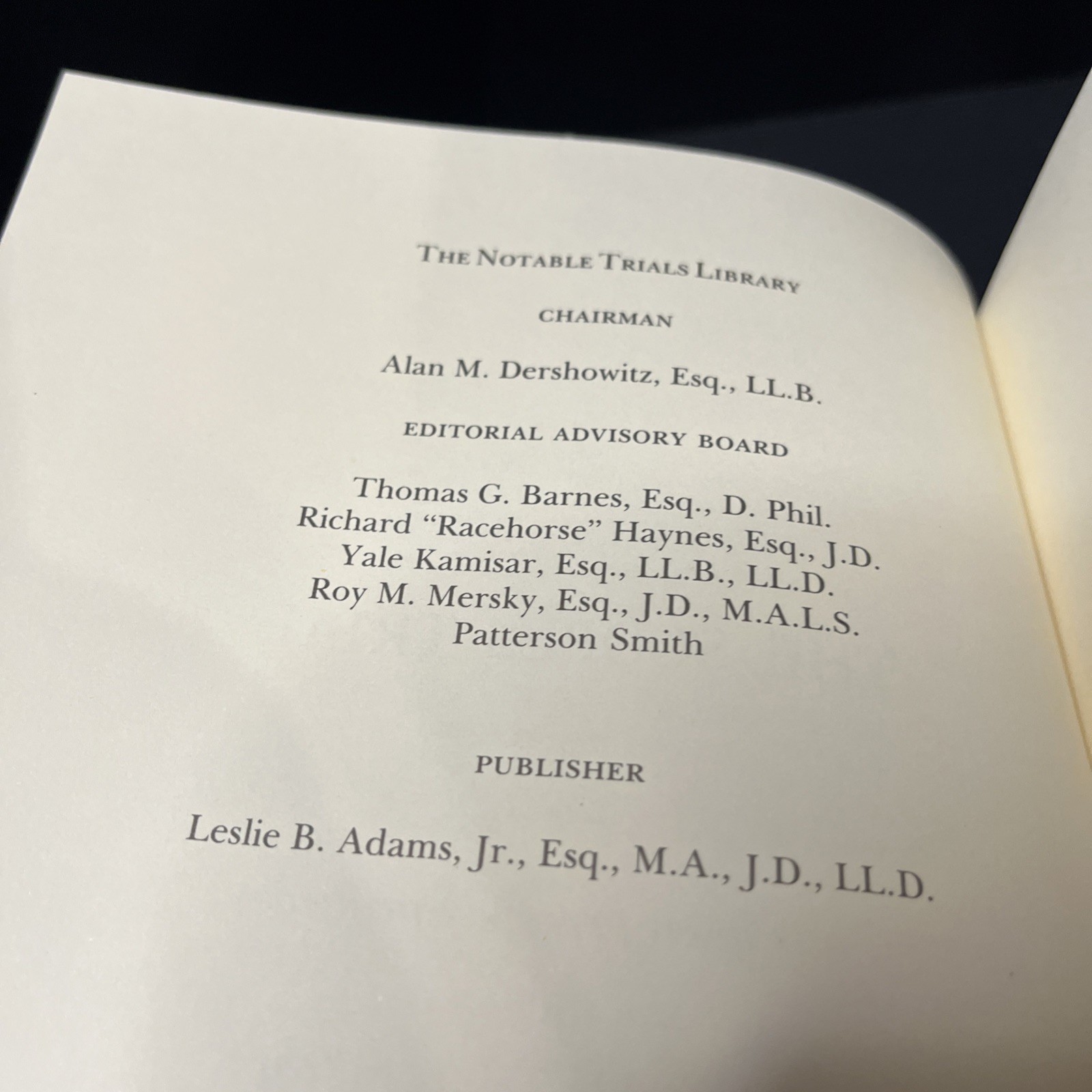 The Scopes Trial Special Ed 1990 The Notable Trials Library Intro A Dershowitz