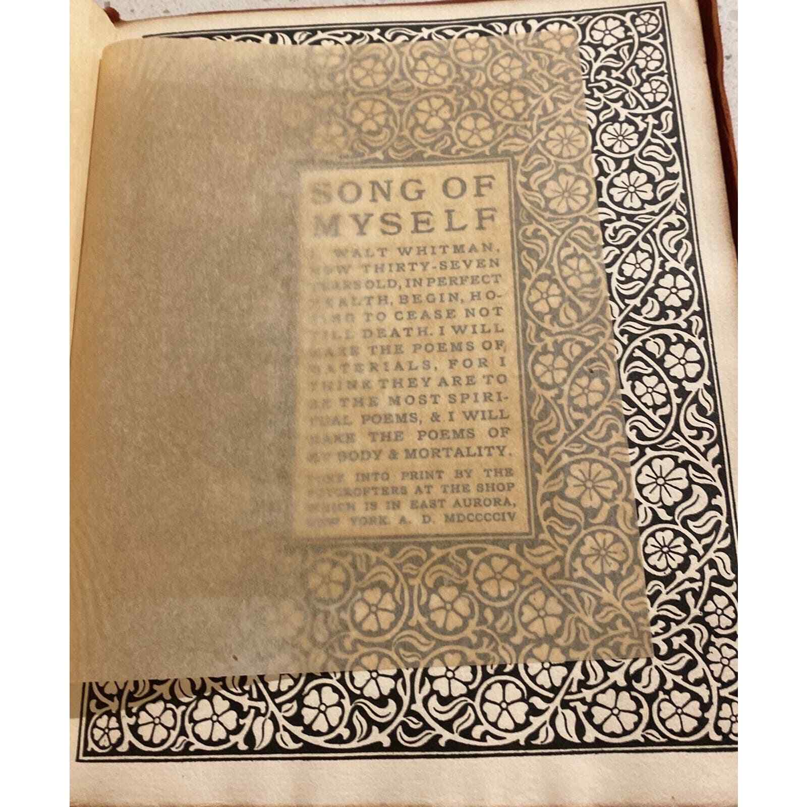 Song of MYSELF WALT WHITMAN roycrofters 1904