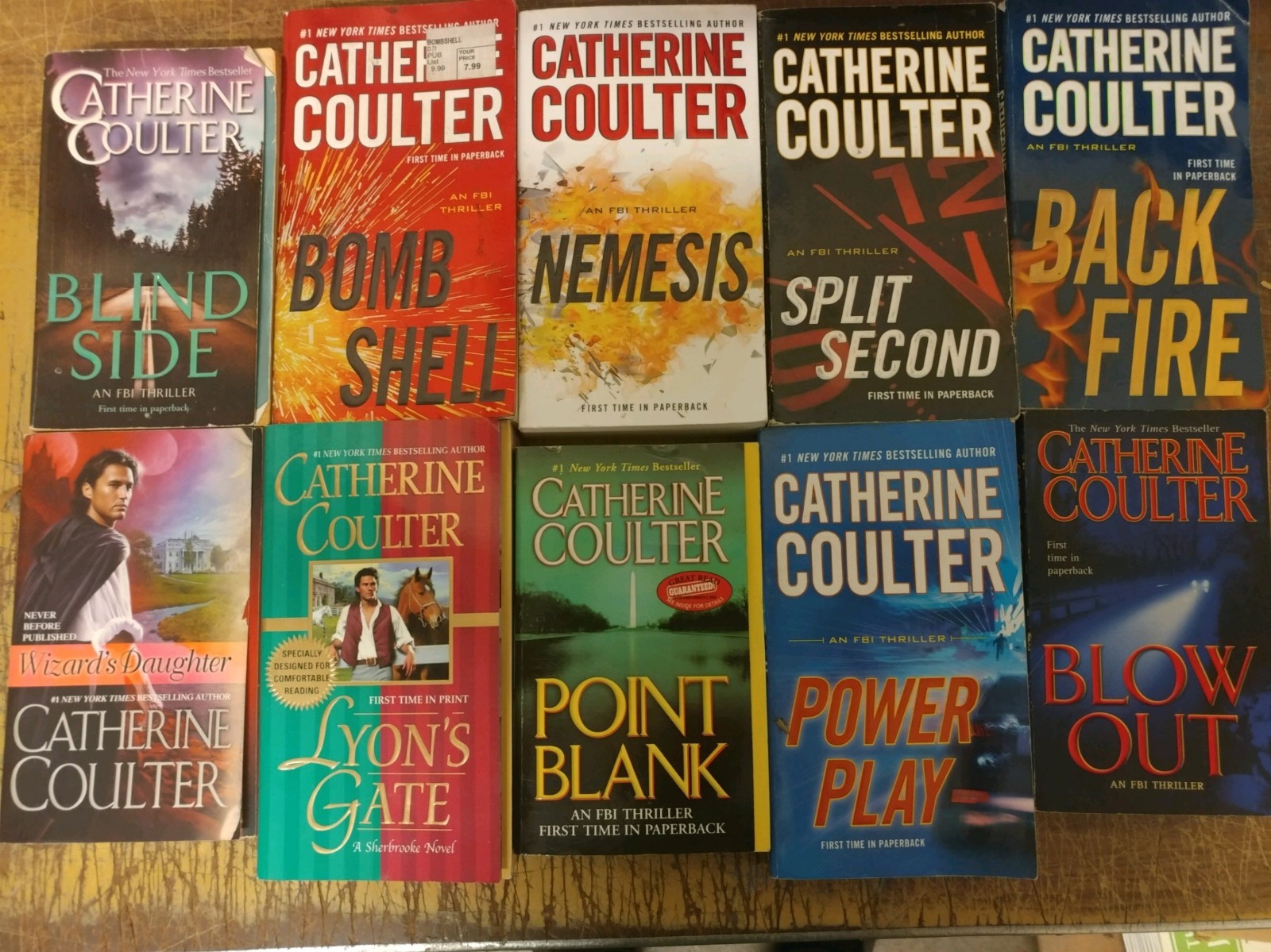 Lot of 10 Catherine Coulter FBI Mystery Thriller MIX Popular Paperback Books MIX