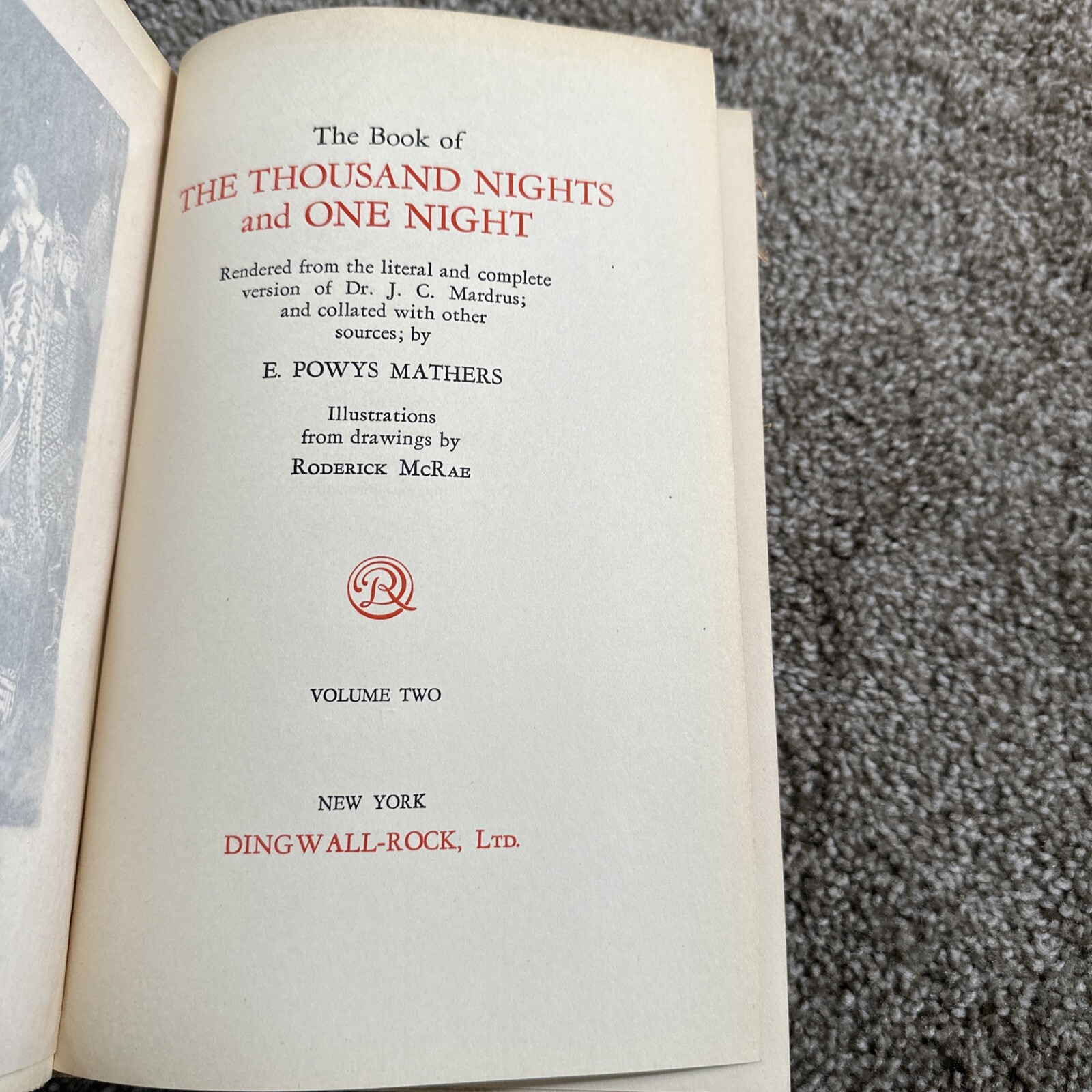 Book of Thousand Nights and One Night 3/8 Vols. 2 3 6 Set E. Powys Mathers 1930