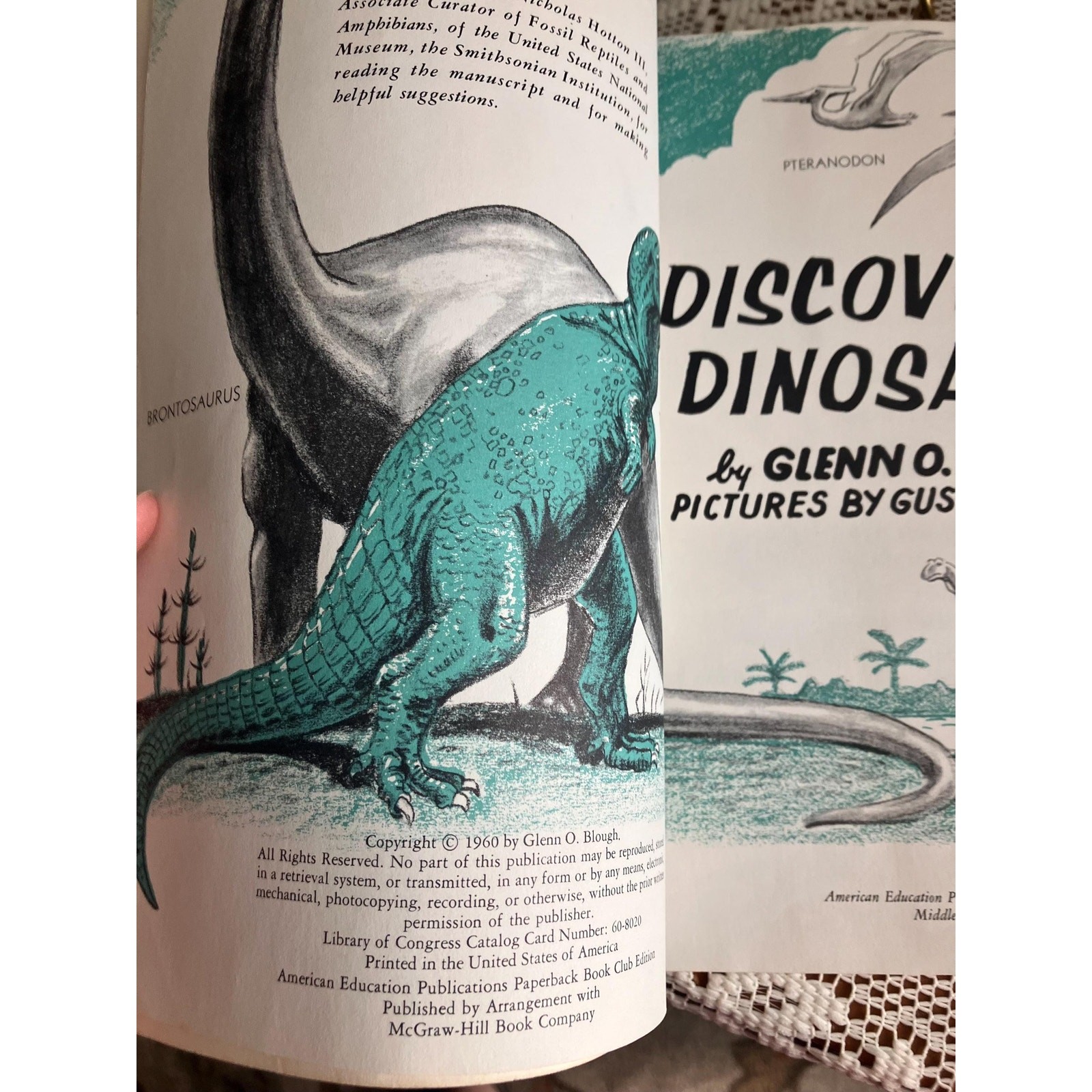 1960 Discovering Dinosaurs by Glenn O. Blough – Vintage AEP Dinosaur Kids Book