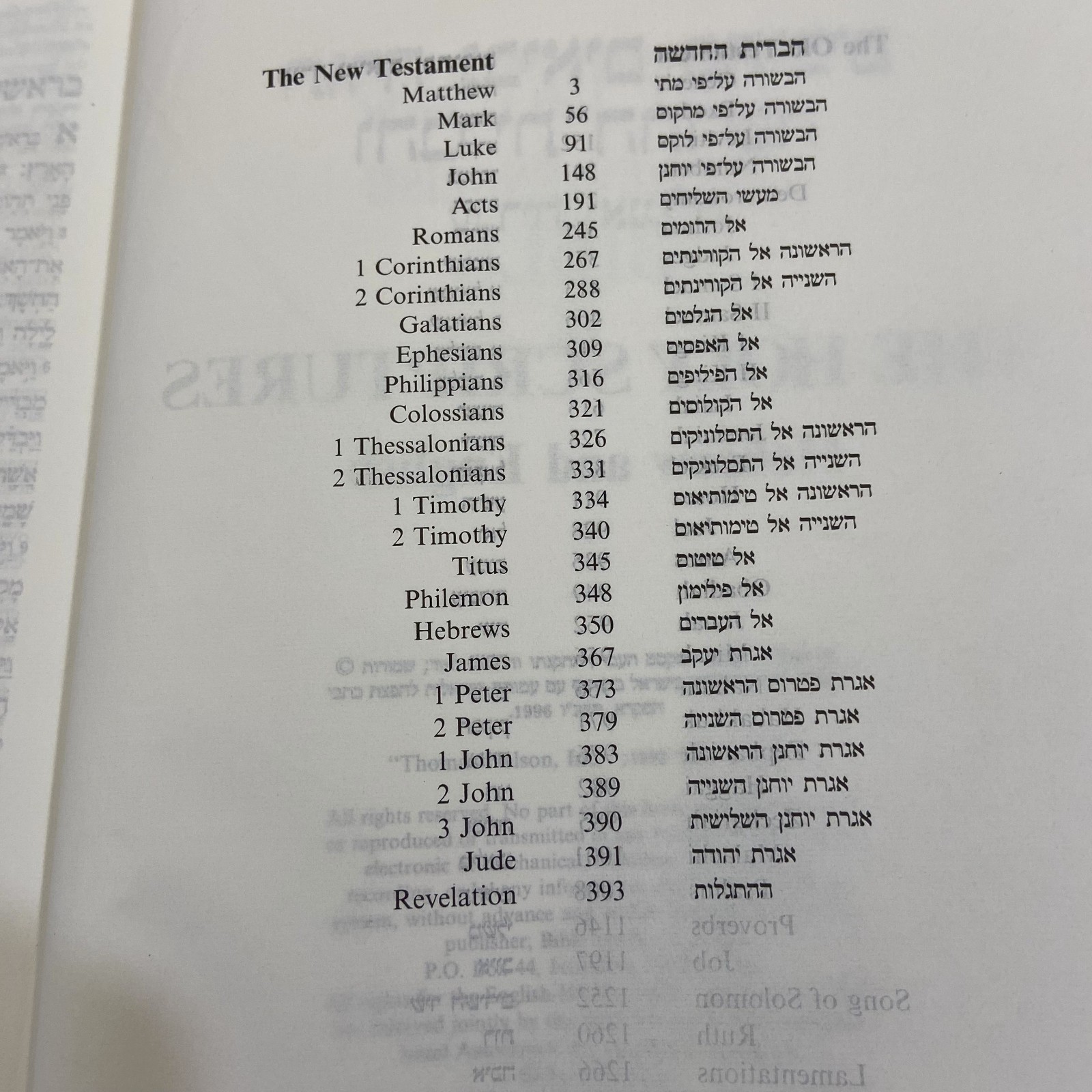 Hebrew & English The Holy Scriptures Bible NKJV 1997 Hardcover WATER DAMAGED