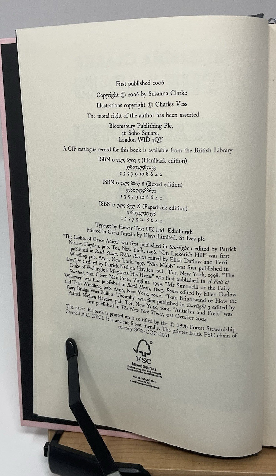 Signed The Ladies of Grace Adieu Susanna Clarke 2006 Hardcover Slipcase VG C3