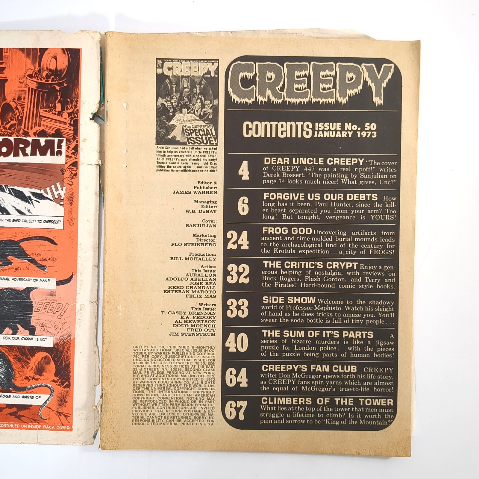 Creepy Magazine Lot 42 50 130 Warren Horror Comics 1971 1973 1981