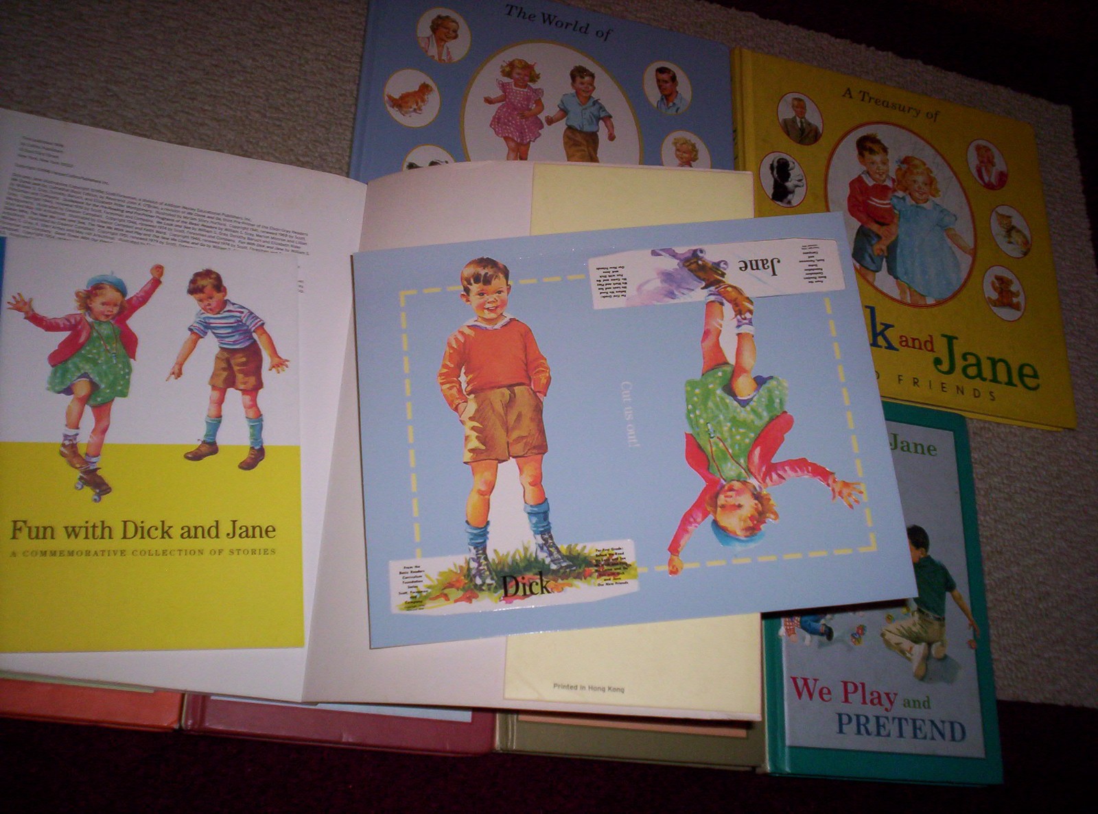 LOT of 6 DICK and JANE BOOK LOT–GROWING UP WITH DICK and JANE + 5 Hard covers