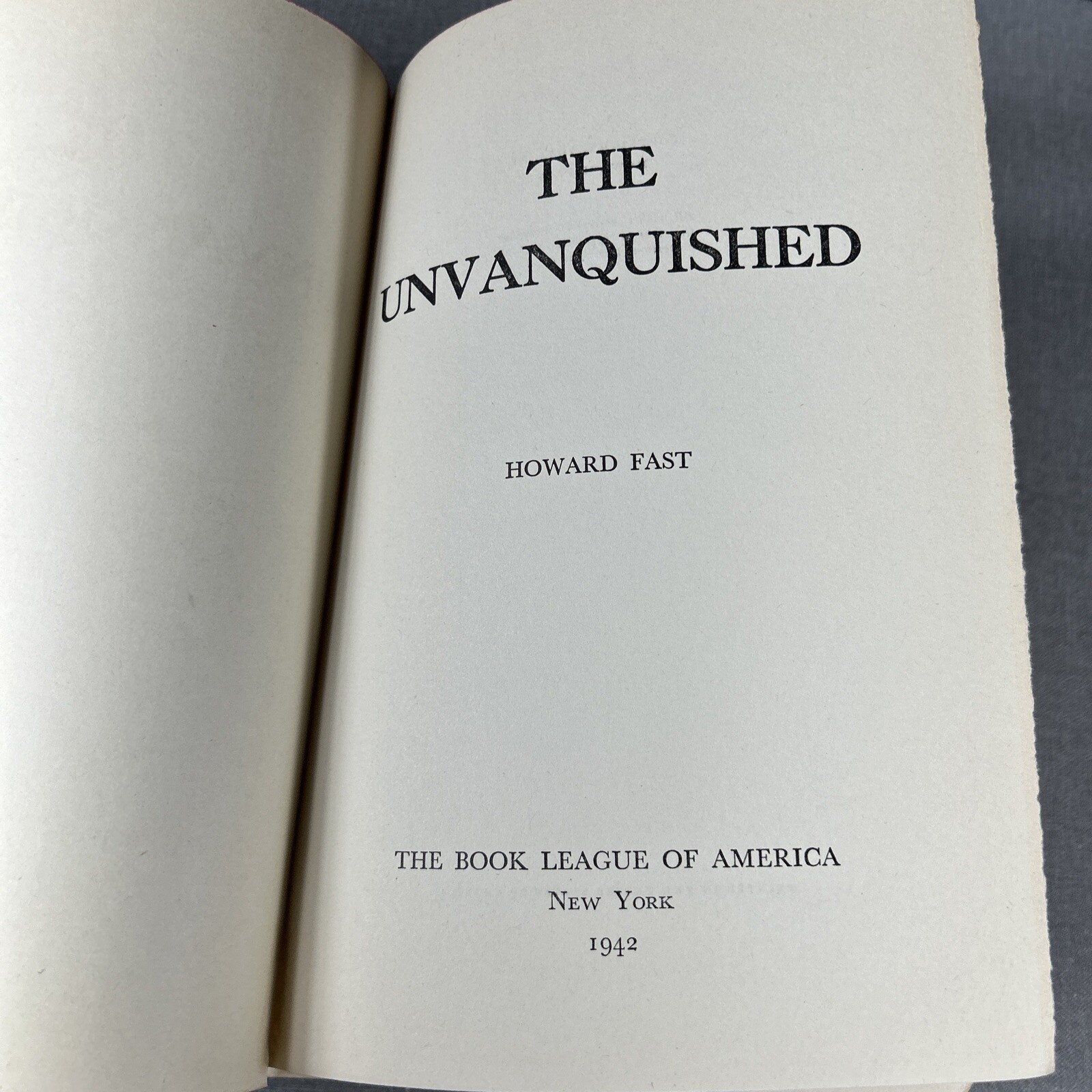 Howard Fast Establishment & The Unvanquished 1942 Vintage 2 Book Lot