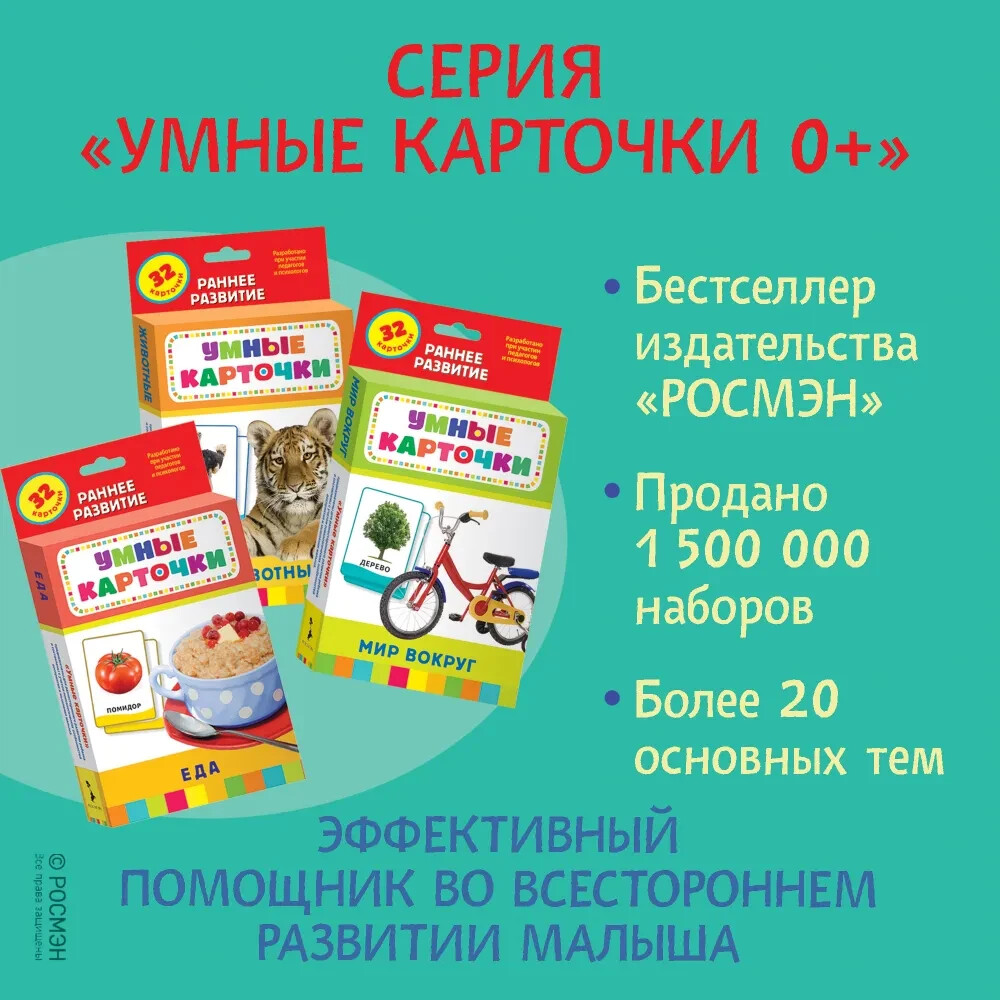 Животные. Развивающие карточки 0+ Kids Book in Russian