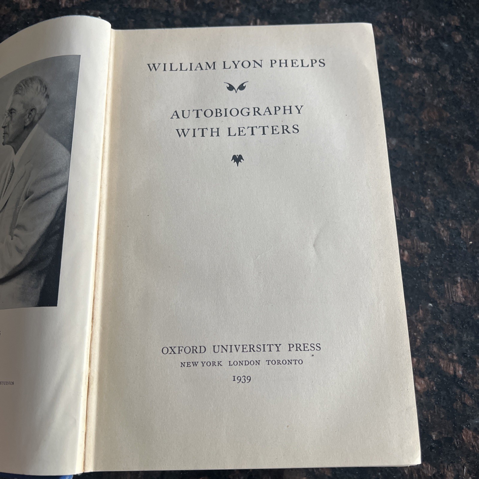 Autobiography with Letters ︱William Lyon Phelps ︱1939︱Hardcover