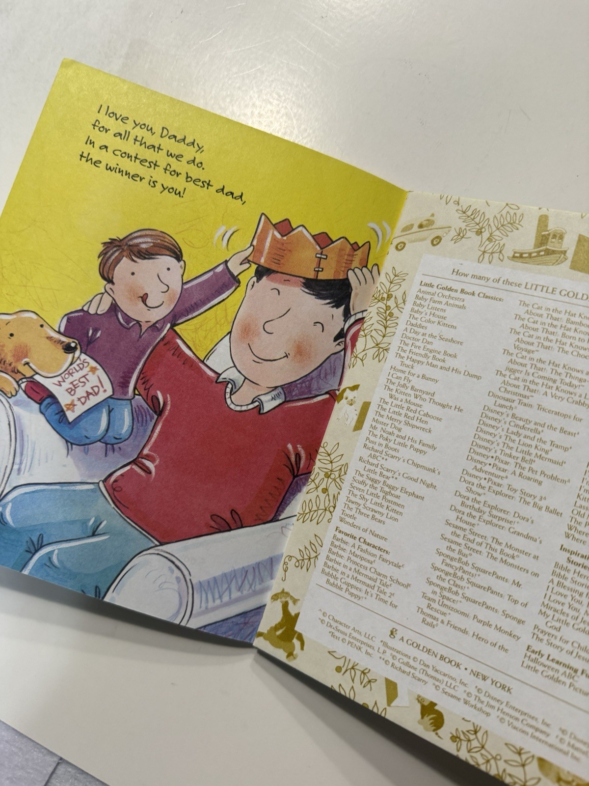 I Love You Daddy! Little Golden Book 1999 Edie Evans First Edition HC