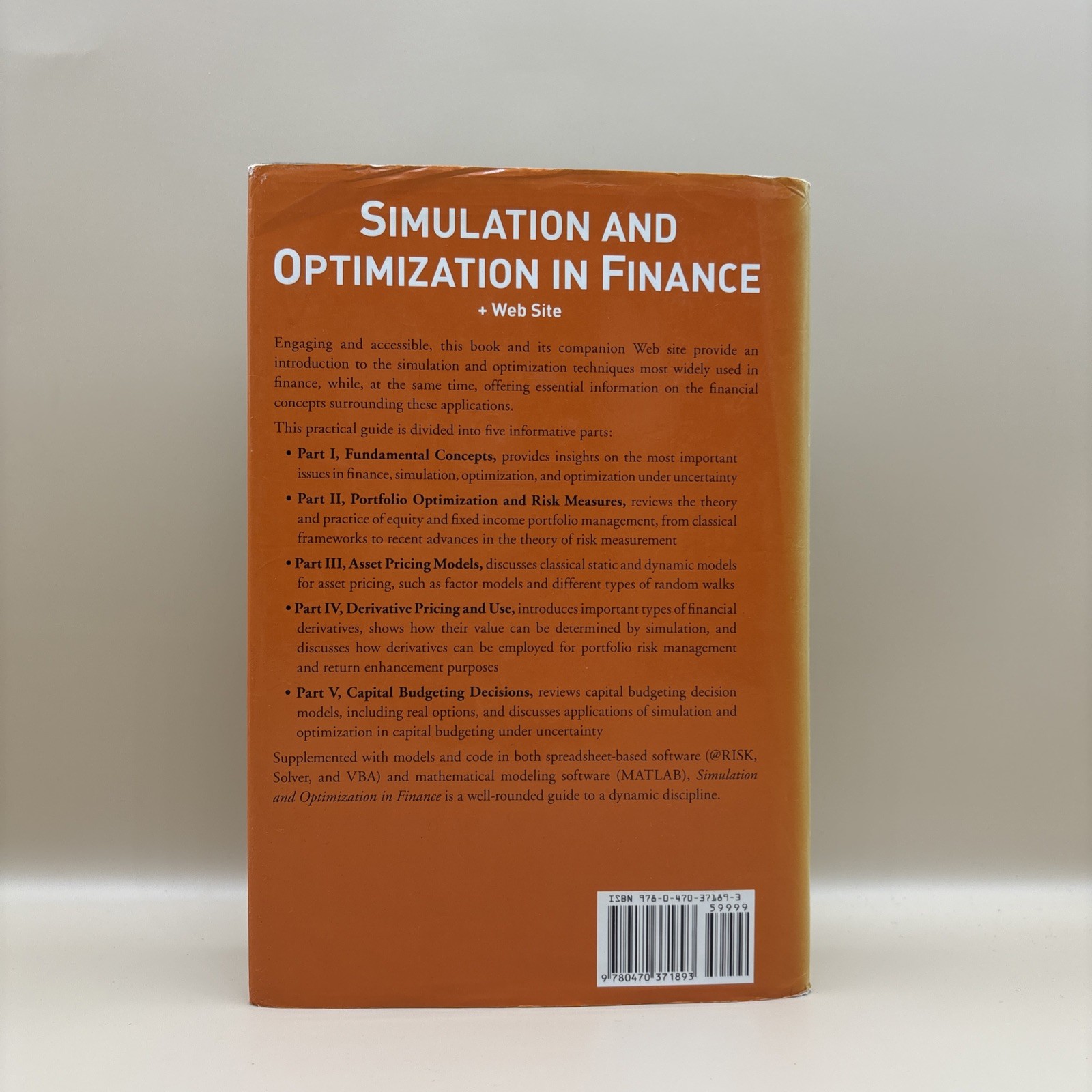 Simulation and Optimization in Finance by A. Pachamanova & Frank J. Fabozzi Book