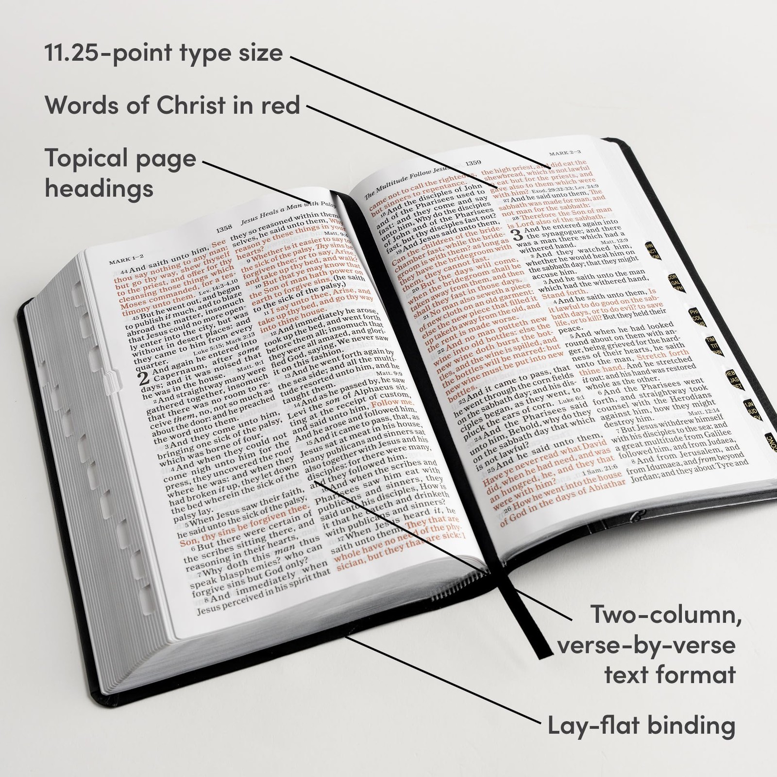 Bible KJV Large Print Personal Size Charcoal LeatherTouch Crown of Thorns