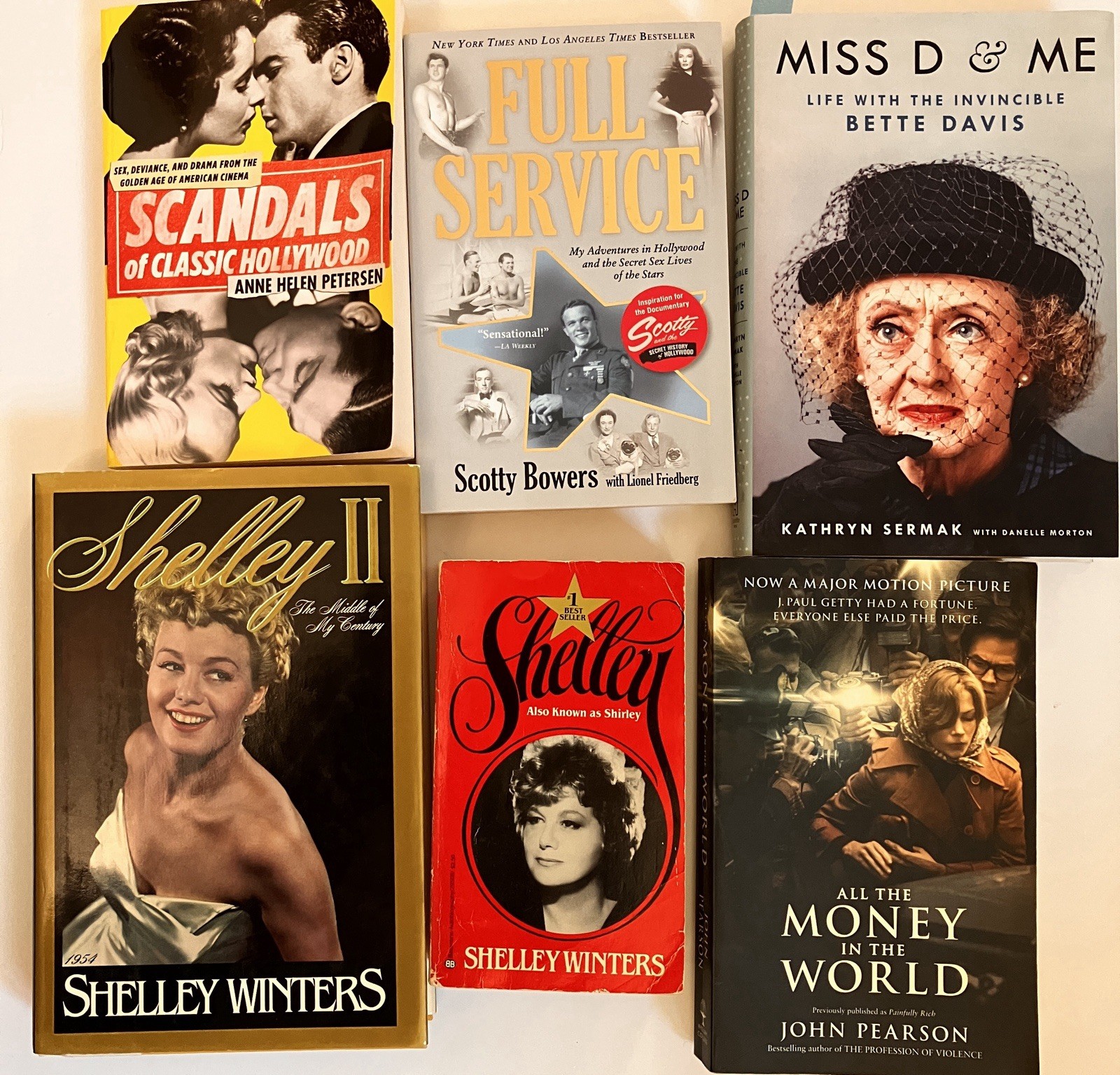 Lot 6 BOOKS Classic Hollywood BETTE DAVIS SHELLEY WINTERS SCOTTY BOWERS