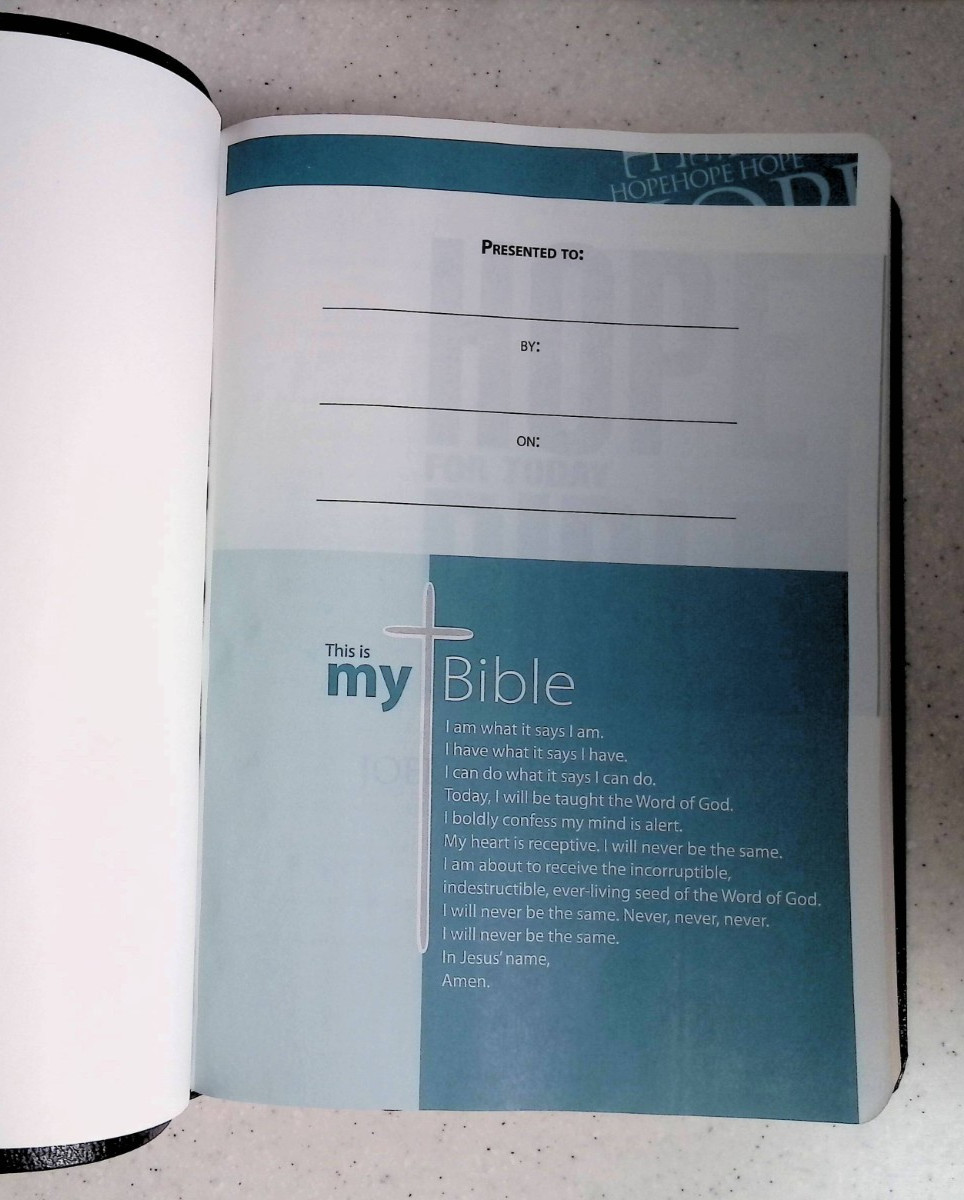 Hope for Today Bible – Notes/Encouragement by Joel & Victoria Osteen, Free Press