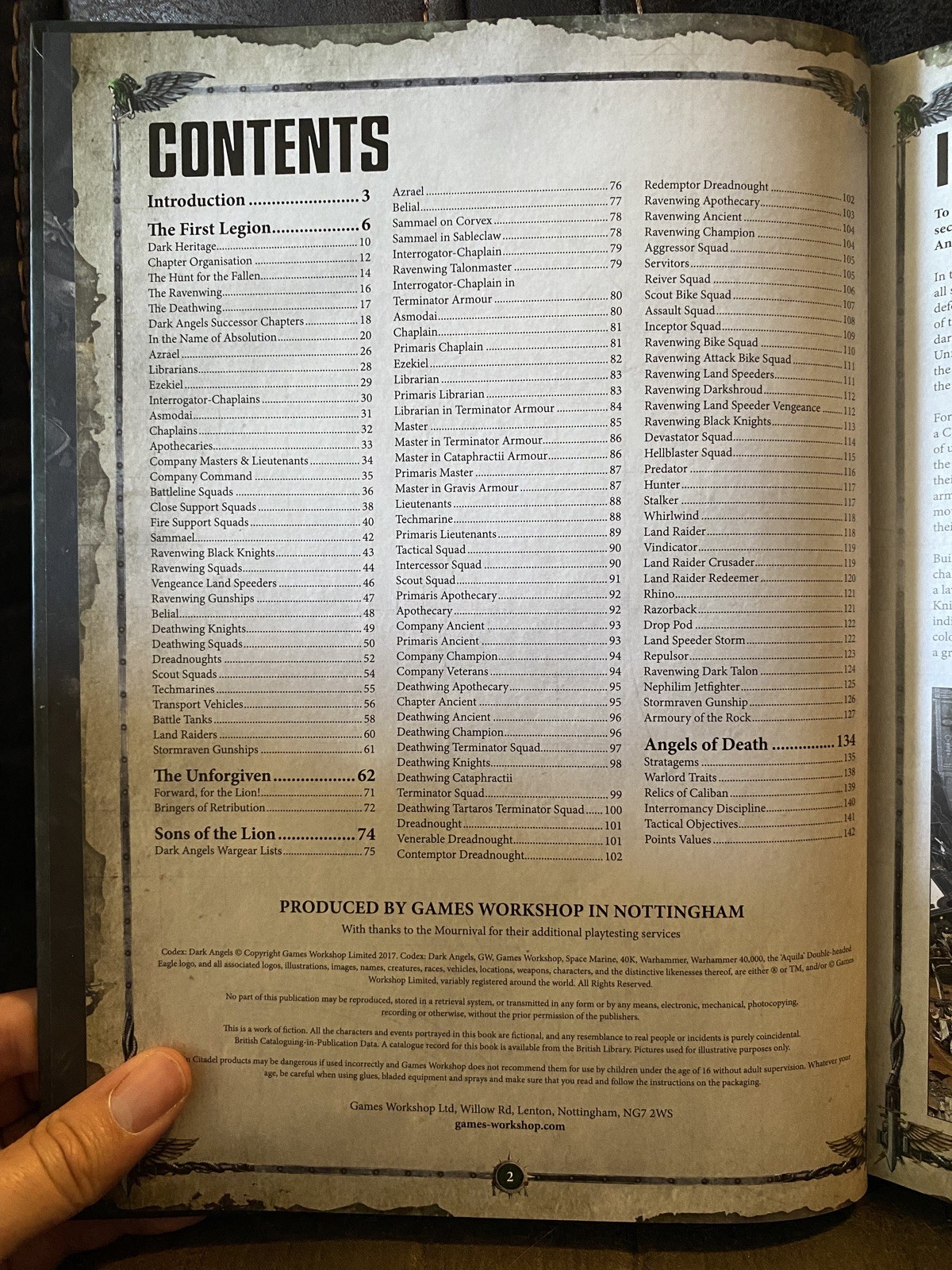 Warhammer 40k Codex Adeptus Astartes Dark Angels Book Hardcover Sons of Lion