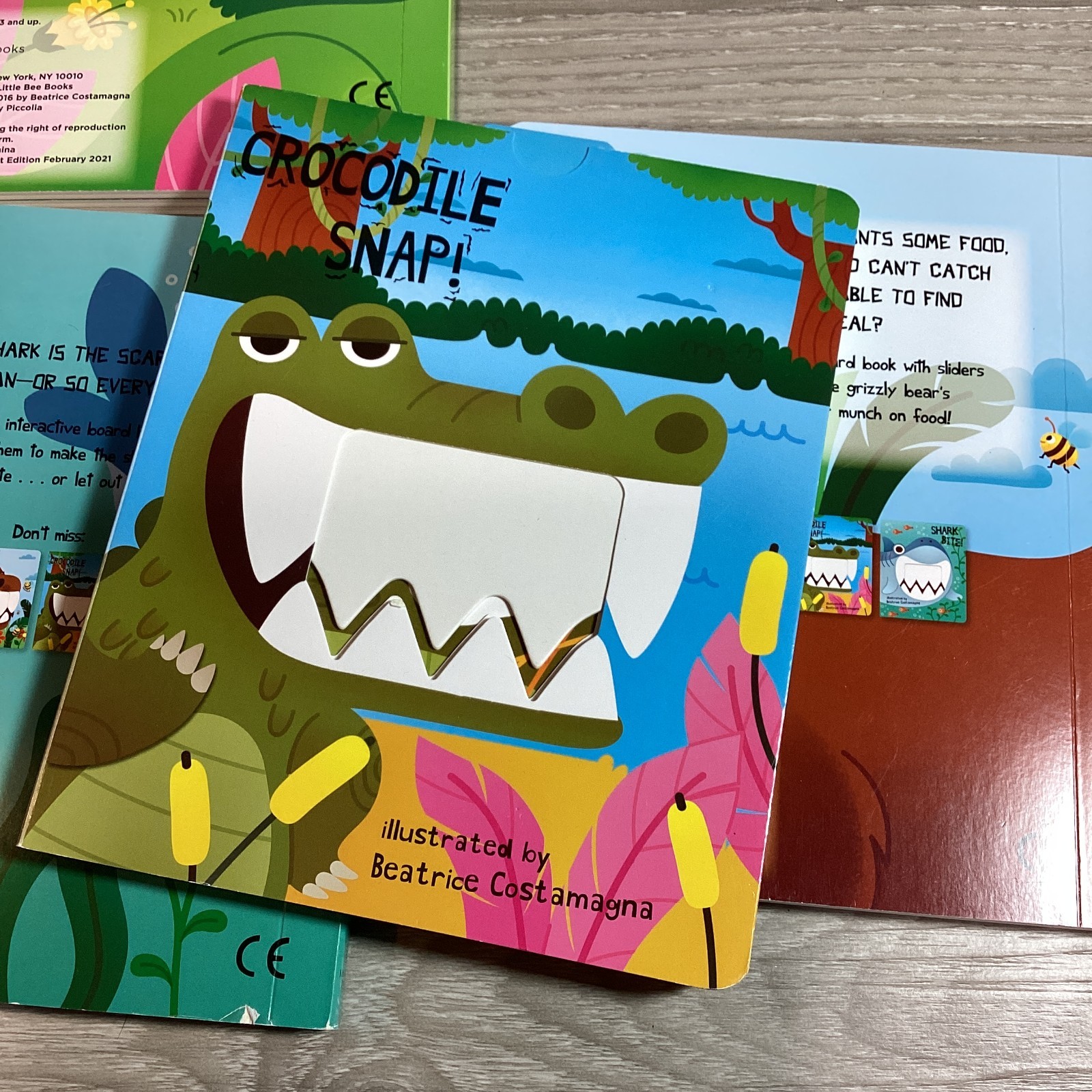 Little Bee Crunchy Books 4 Interactive Board Book Box Set Shark Bite Dino Chomp