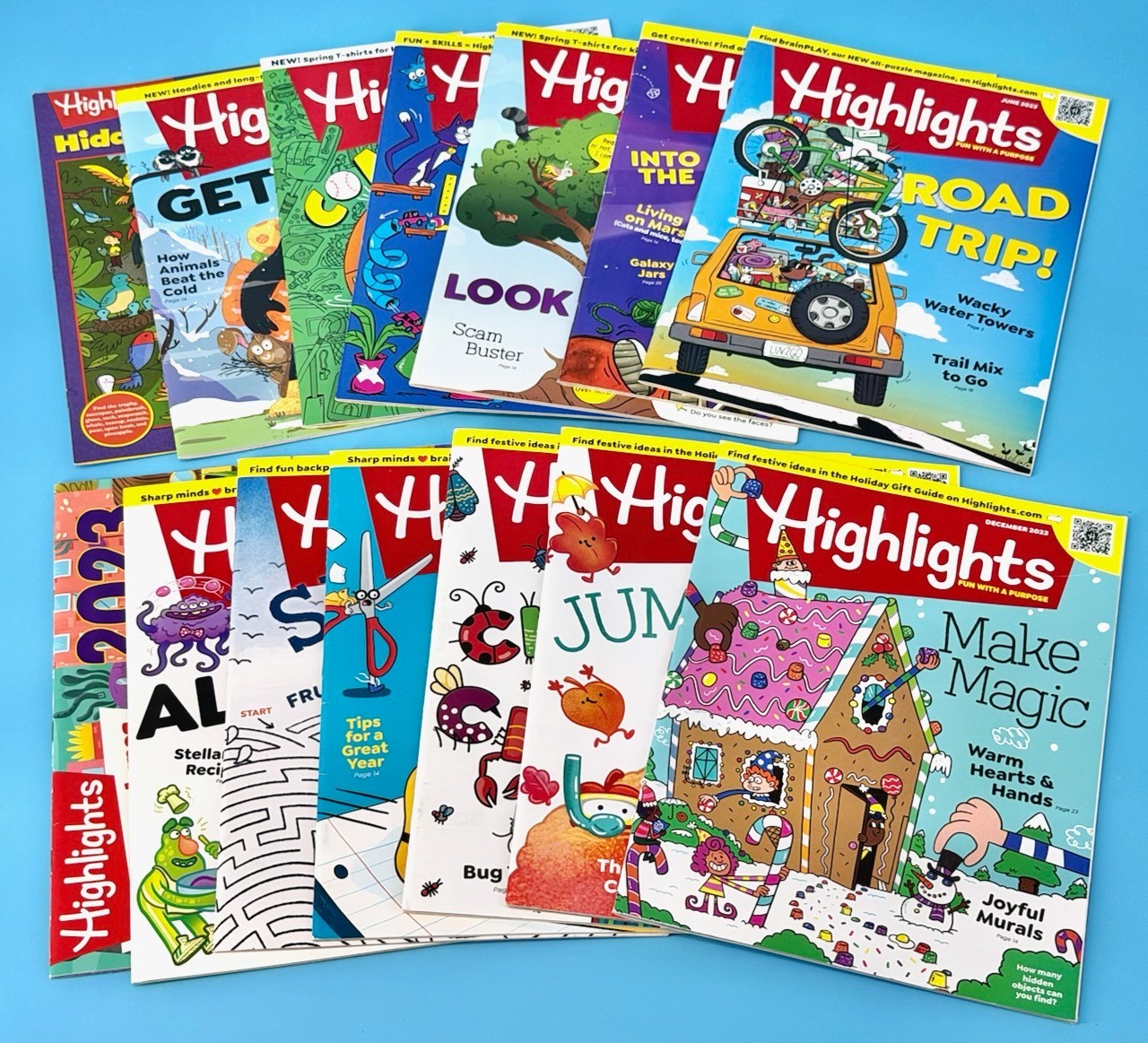Highlights Magazine Kids Lot Of 12 – FULL YEAR 2023 Children Educational EUC