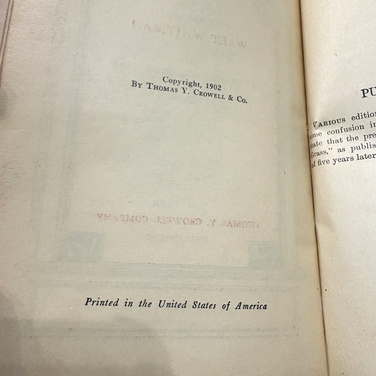 The Poems Of Walt Whitman Vintage 1902 Thomas Cromwell Company RARE
