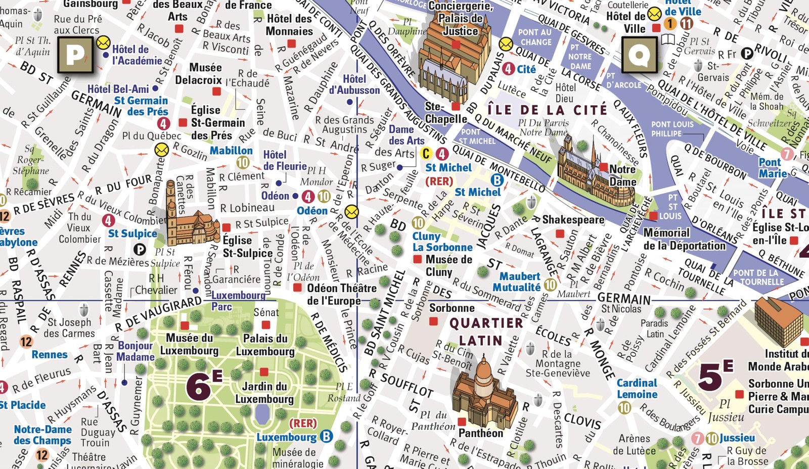 StreetSmart® Paris Map by VanDam City Center Street Map of Paris, France La…