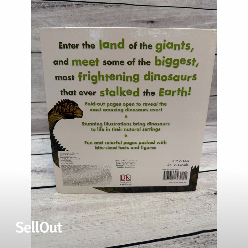 Amazing Giant Dinosaurs Interactive Children’s Book Ages 4-8 Hardcover