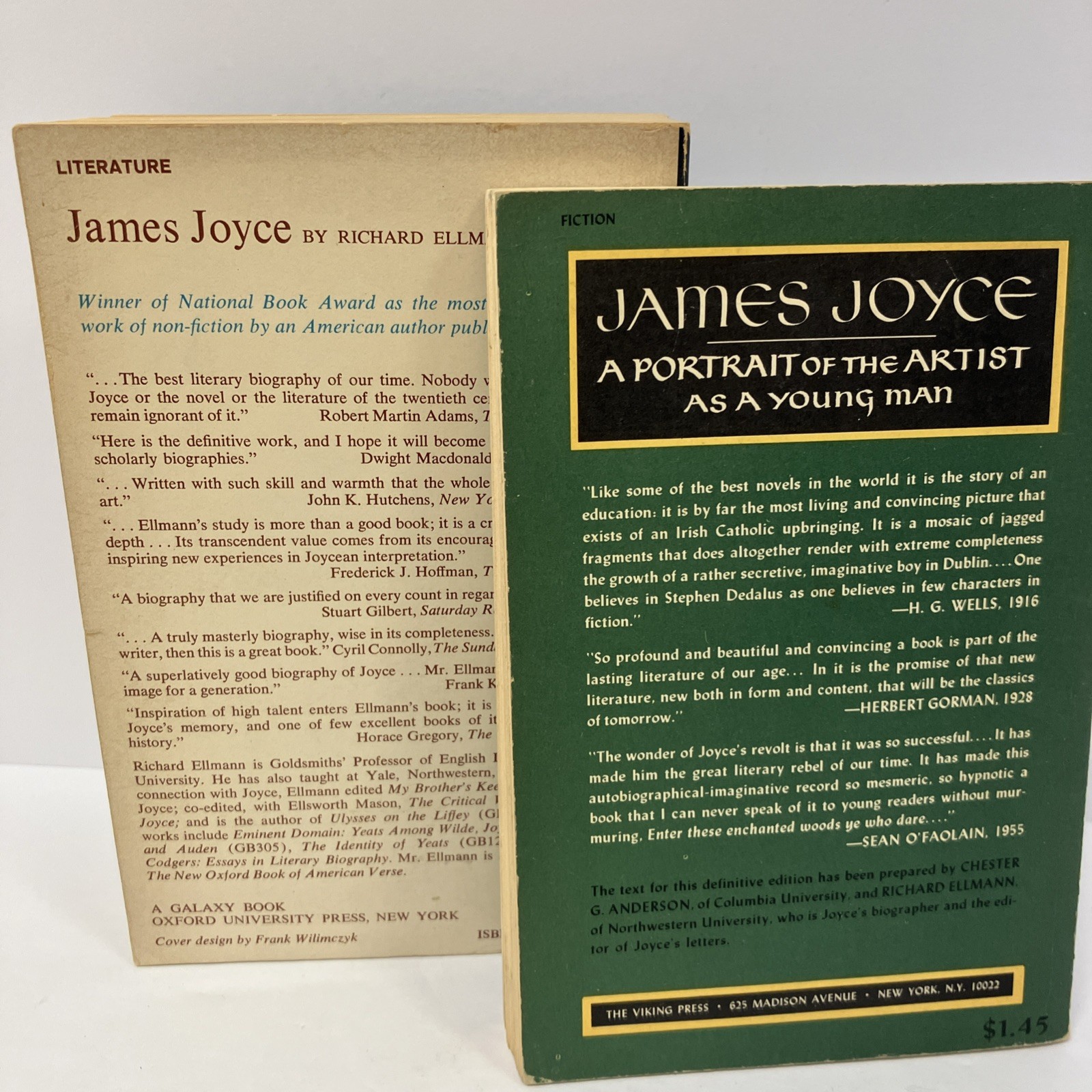 Vintage James Joyce Portrait Artist Young Man + Richard Ellmann Bio (Lot 3 PBs)
