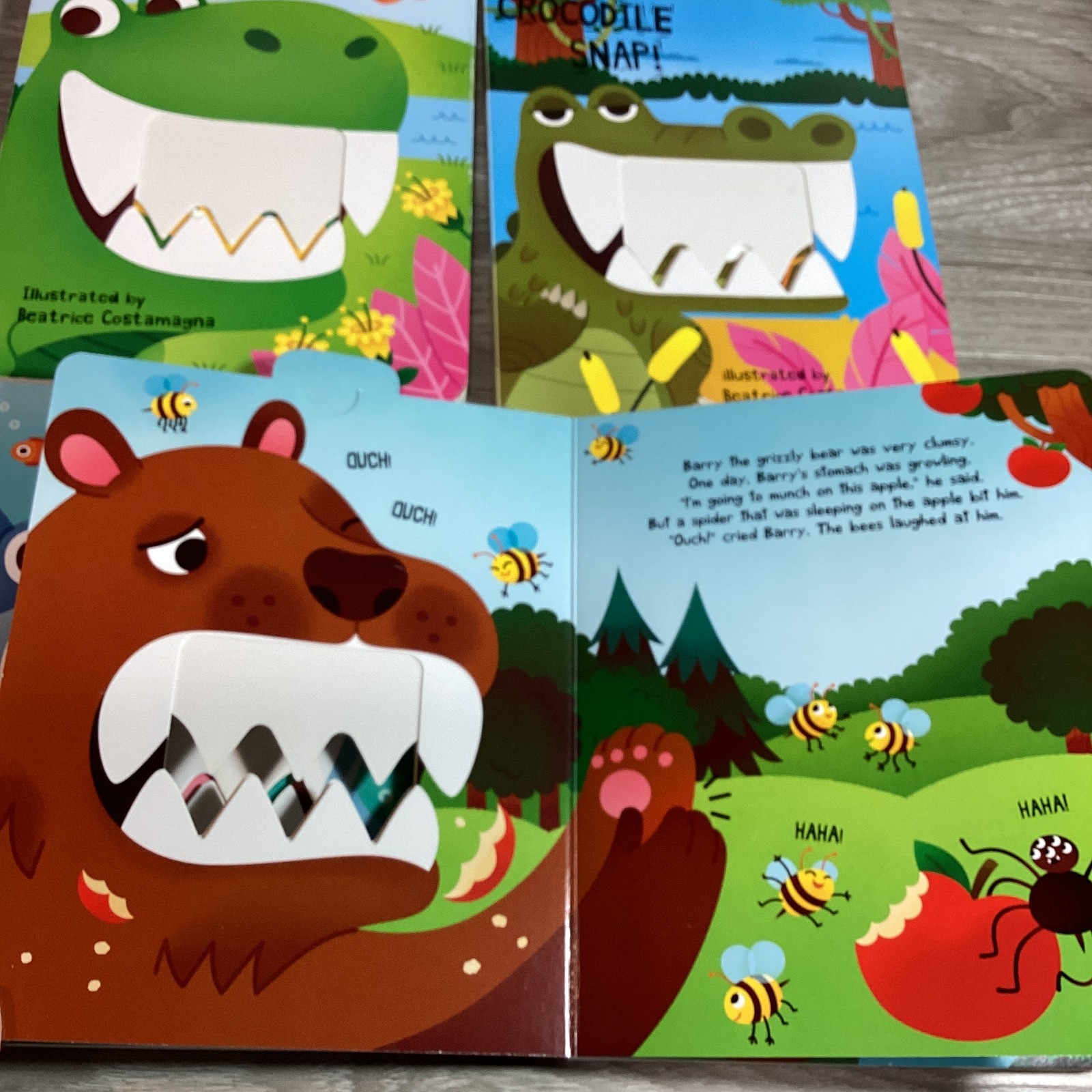Little Bee Crunchy Books 4 Interactive Board Book Box Set Shark Bite Dino Chomp