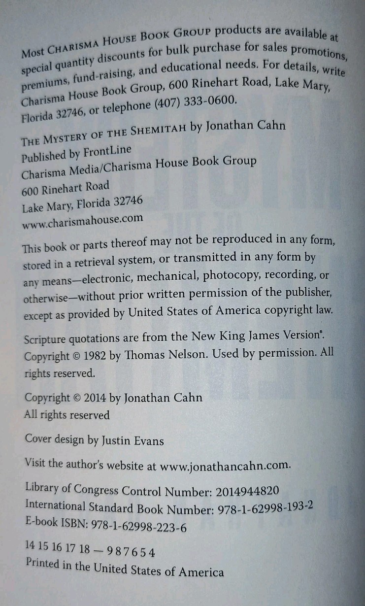 LOT OF 4 BOOKS by Jonathan Cahn * FREE SHIPPING *