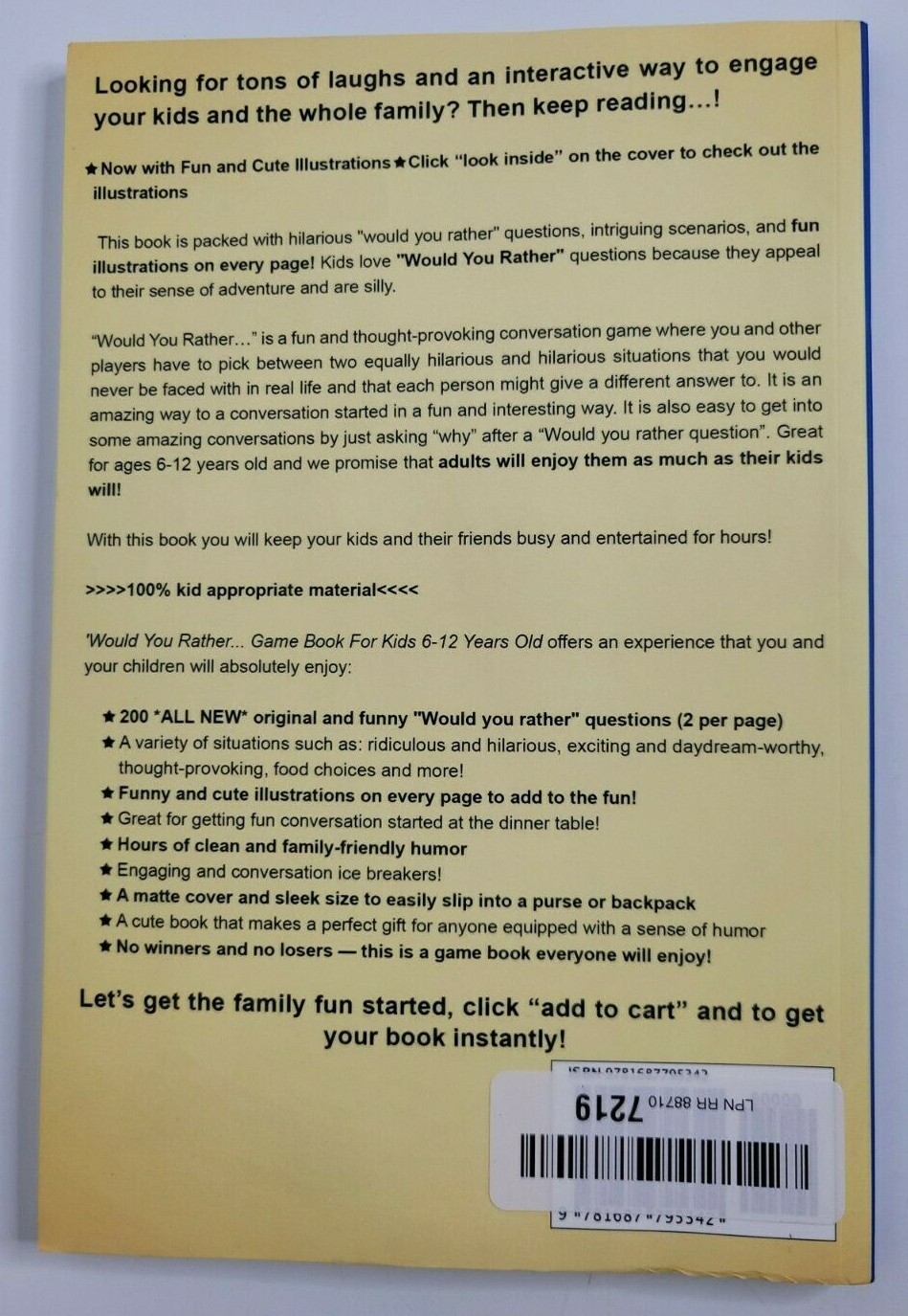 Would You Rather GAME BOOK Edition Kids age 6-12 Riddleland Fun Activity Gift Id