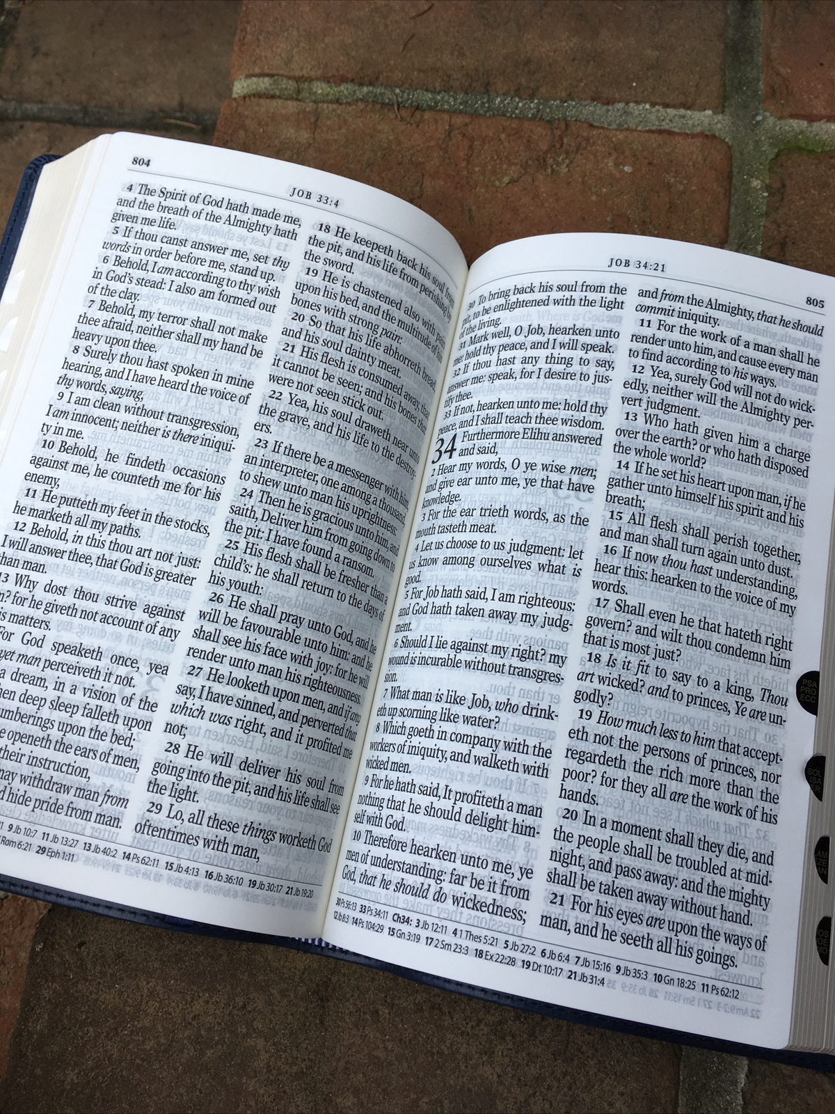 KJV Large Print Bible | Blue Faux Leather | Thumb-Indexed | King James Version