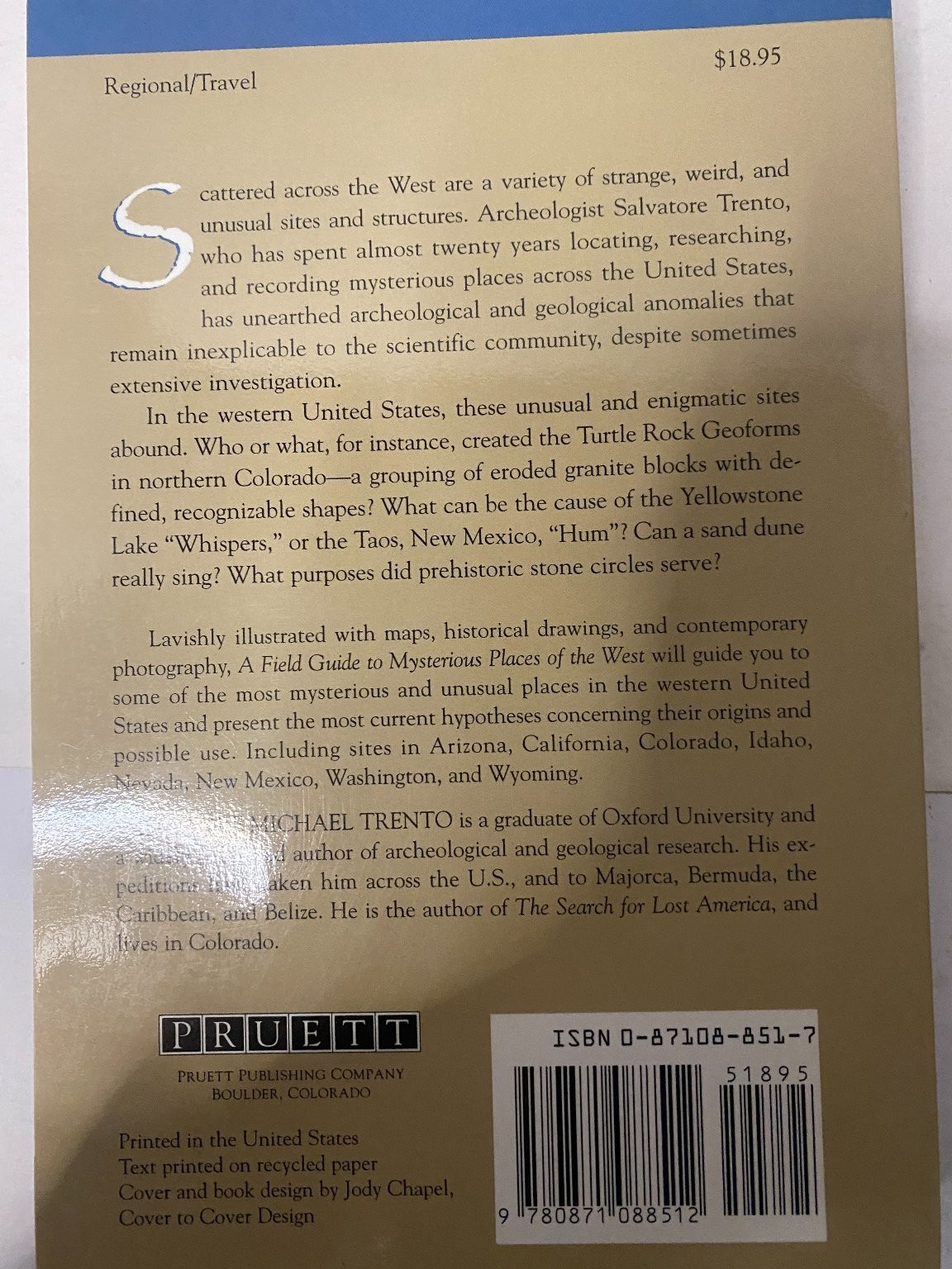 A Field Guide to Mysterious Places of the West Salvatore M. Trento 1994 Pruett