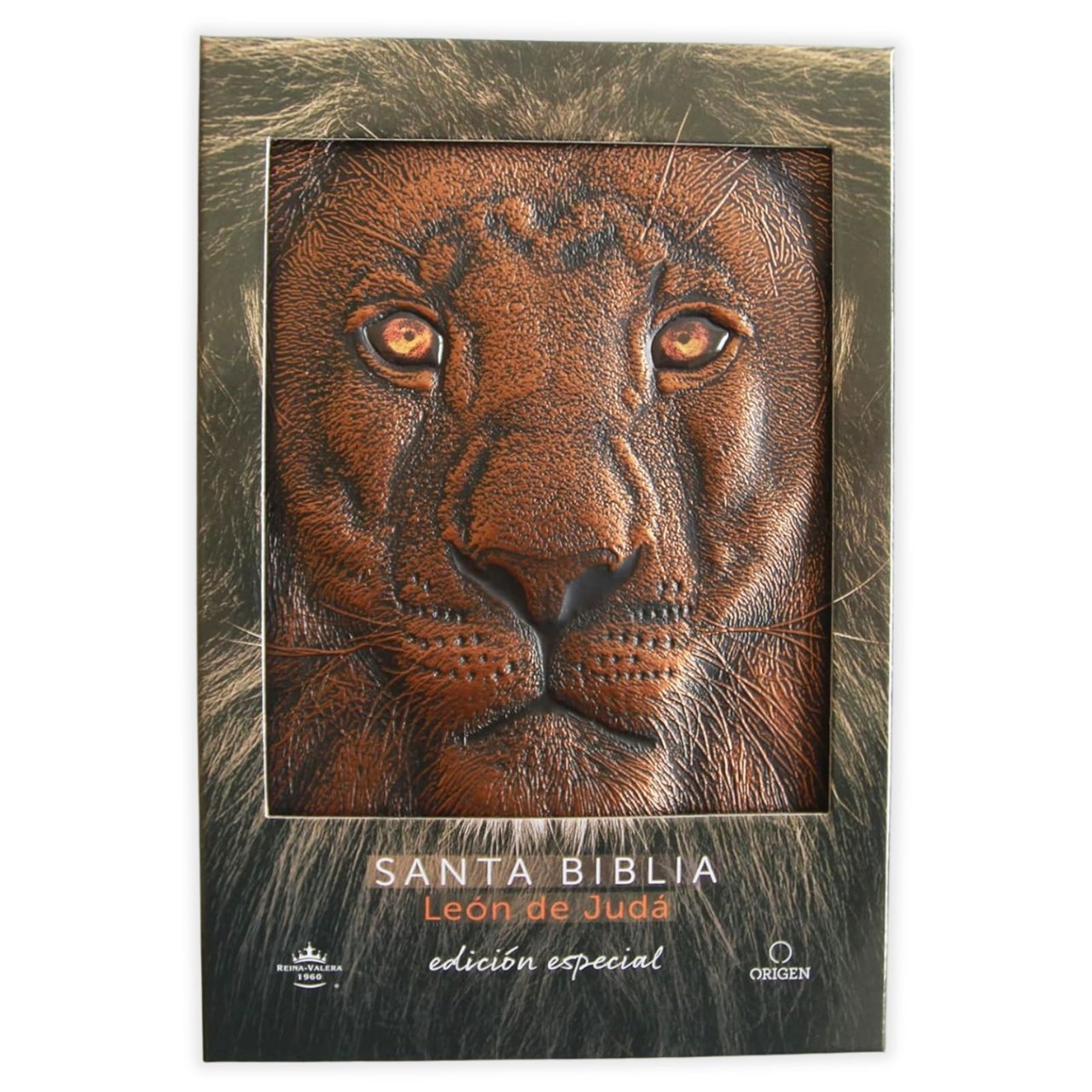 Biblia Edicion Especial 10.5 puntos RV1960, tapa dura leon de Juda, bronce