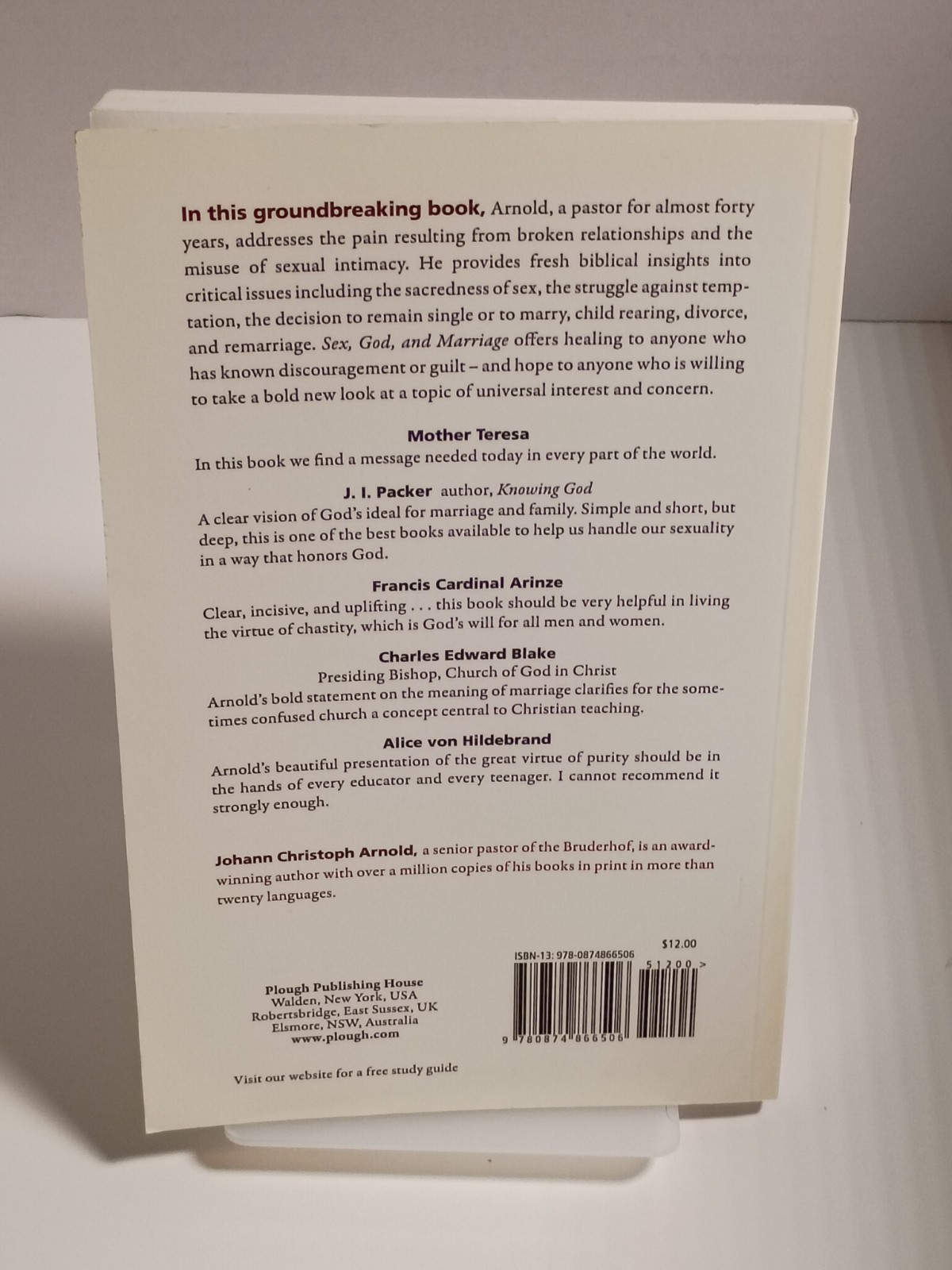 Sex, God, and Marriage by Johann Christoph Arnold – Plough Publishing House PB