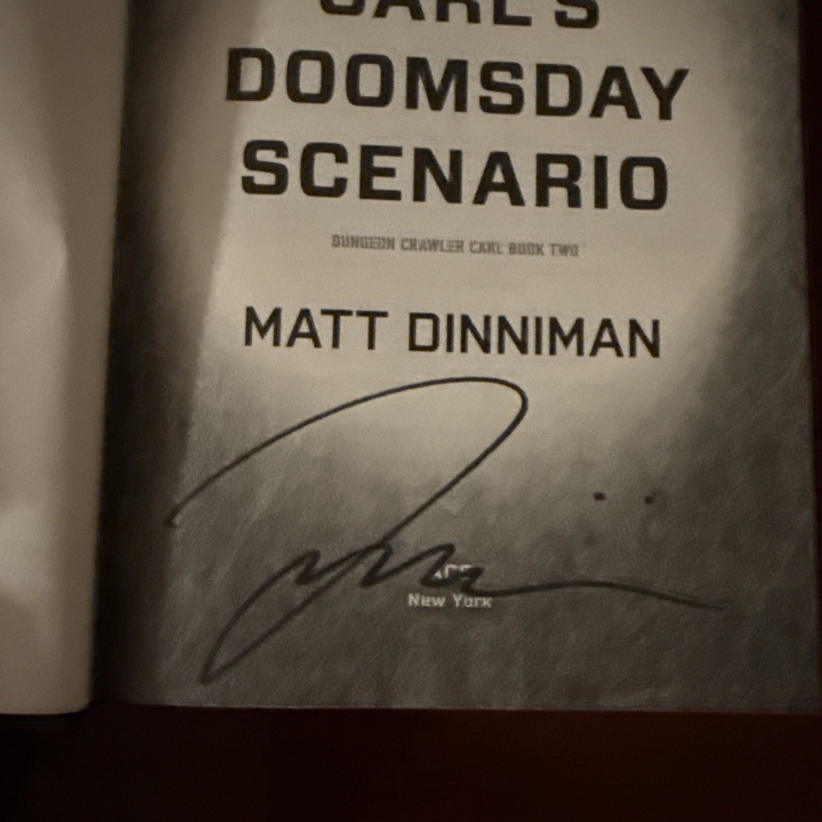 Carl’s Doomsday Scenario by Matt Dinniman Signed + Read