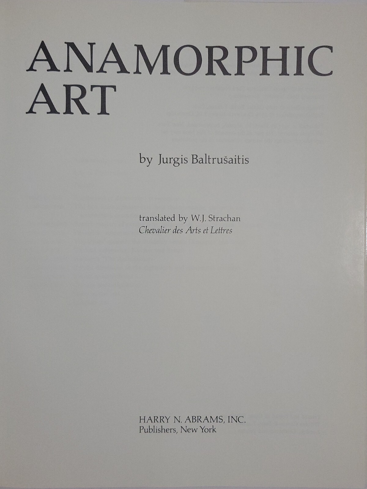 Anamorphic Art by Jurgis Baltrusaitis Vintage: 1977