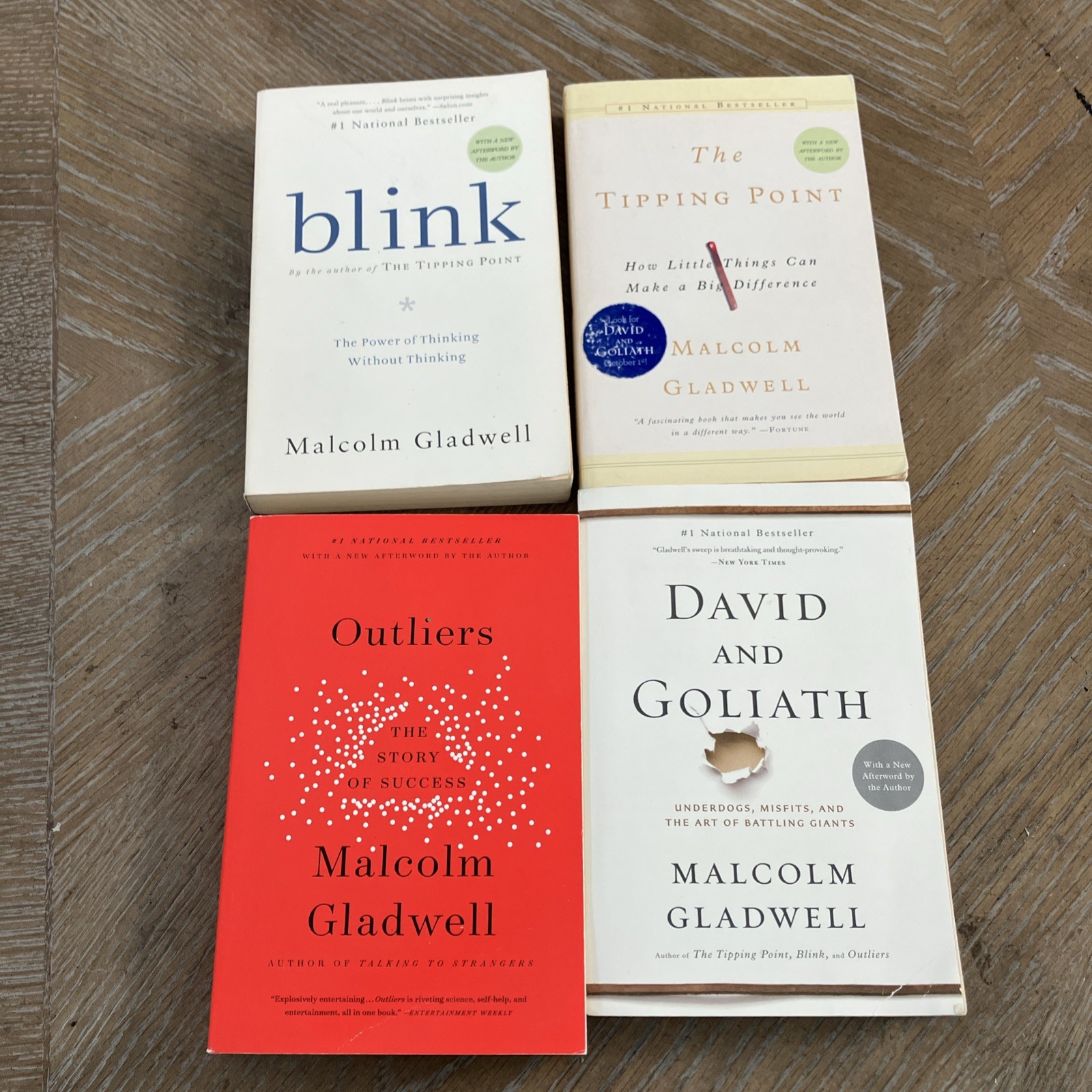 Lot Of 4 Malcolm Gladwell Book Outliers Blink Tipping Point David And Goliath